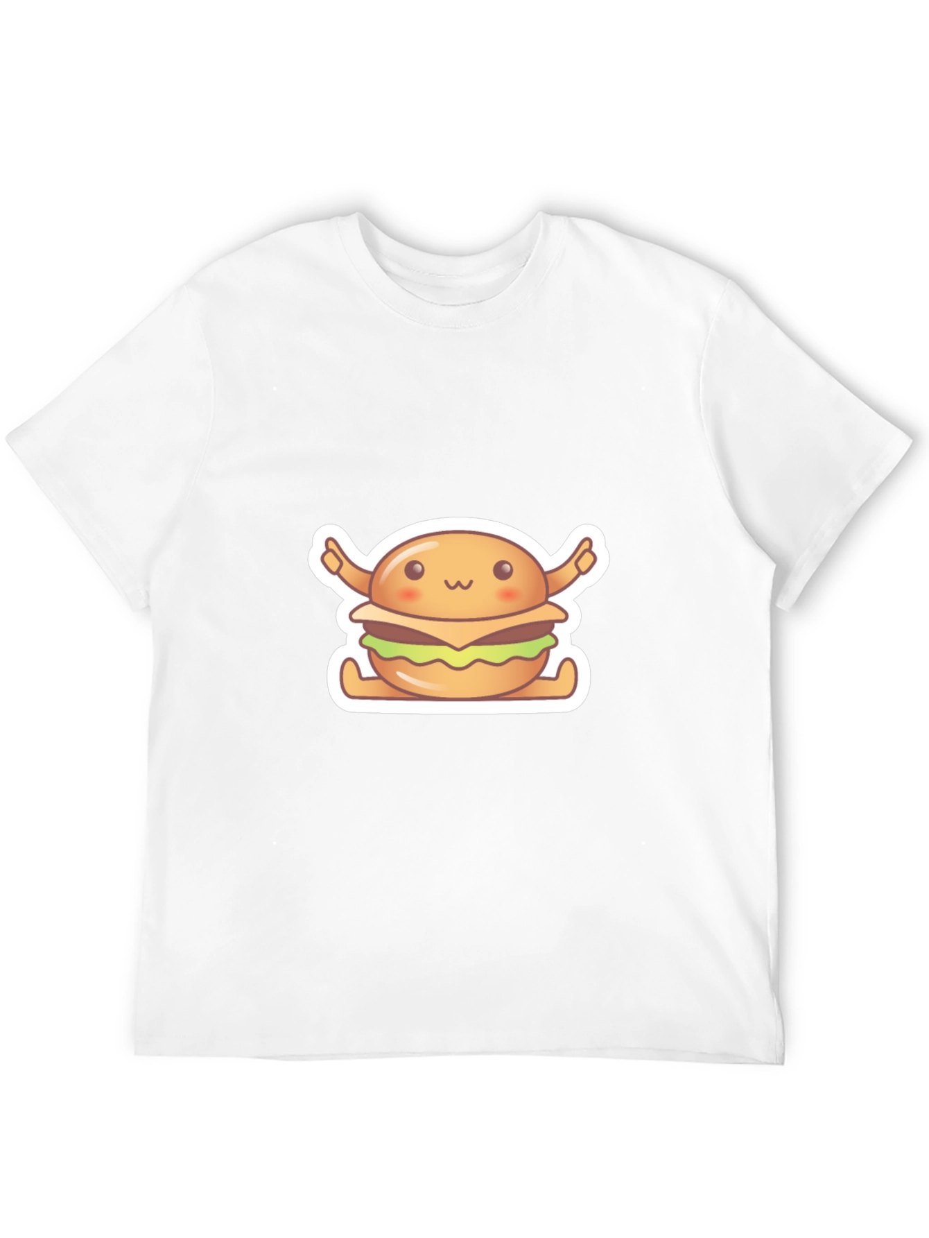 Kawaii Burger Graphic Tee - Unisex Black T-Shirt
