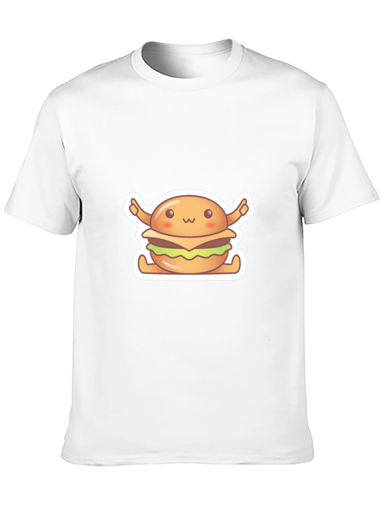 Kawaii Burger Graphic Tee - Unisex Black T-Shirt