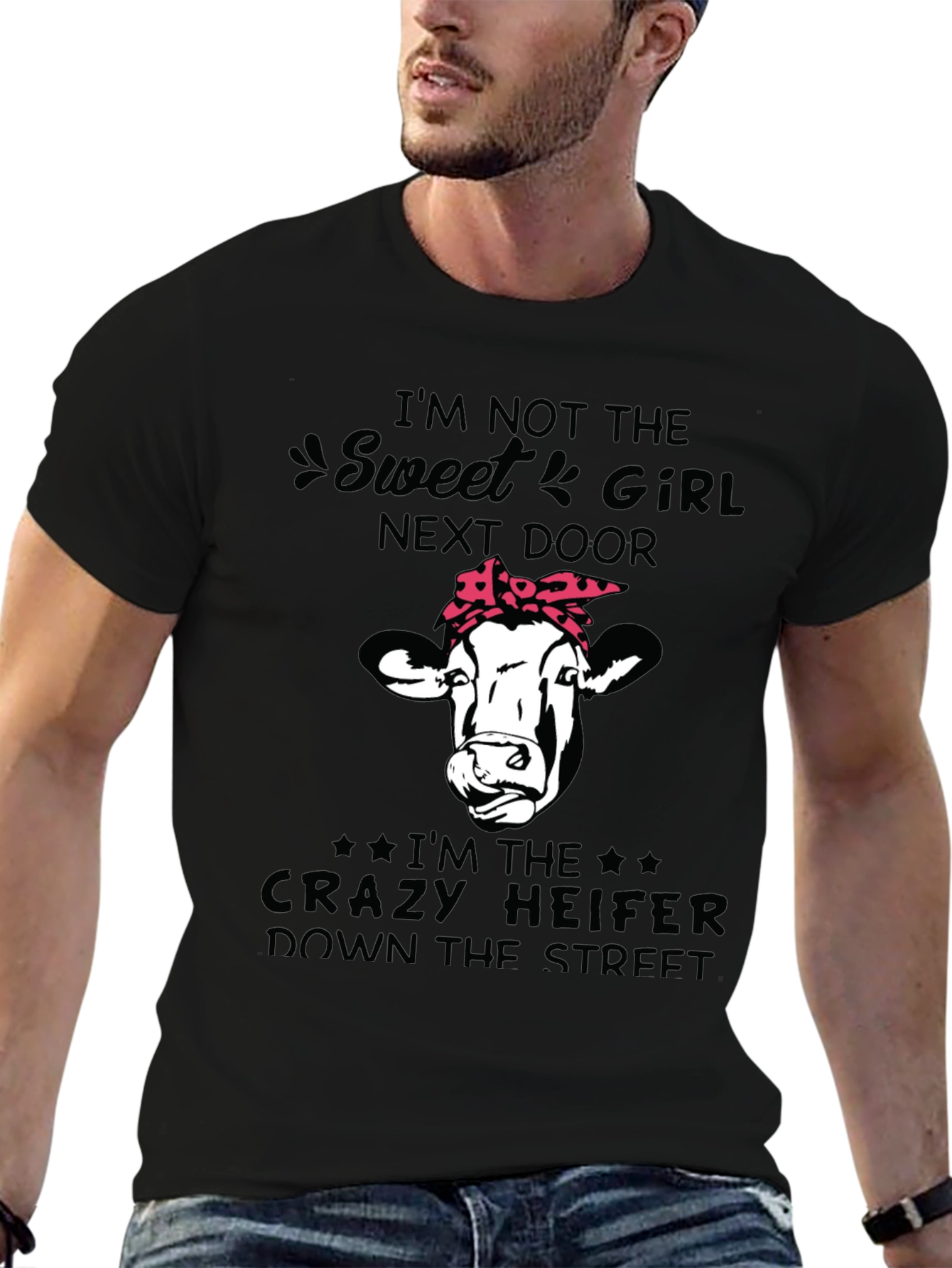 Crazy Heifer Graphic Tee - Funny Cow T-Shirt