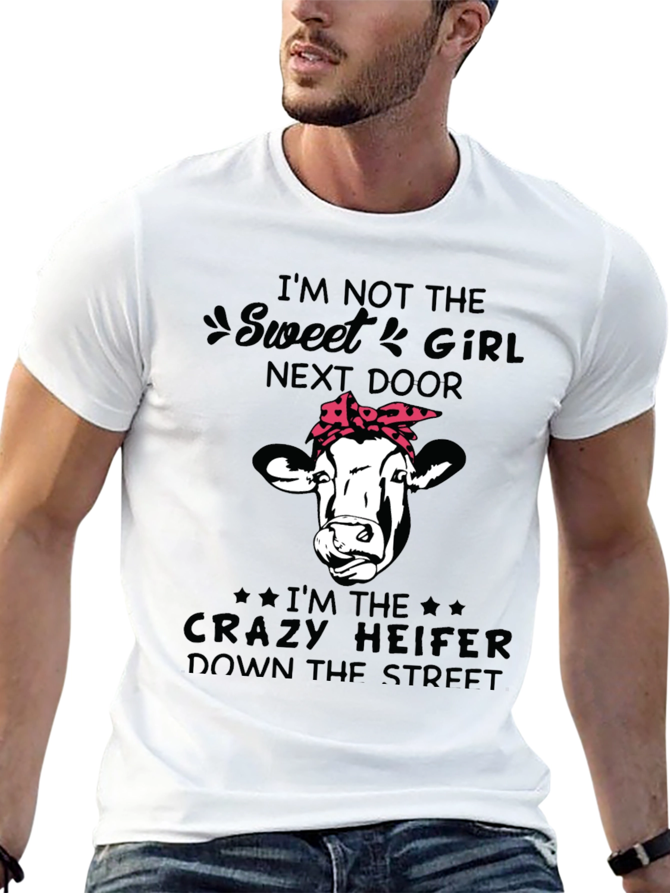 Crazy Heifer Graphic Tee - Funny Cow T-Shirt