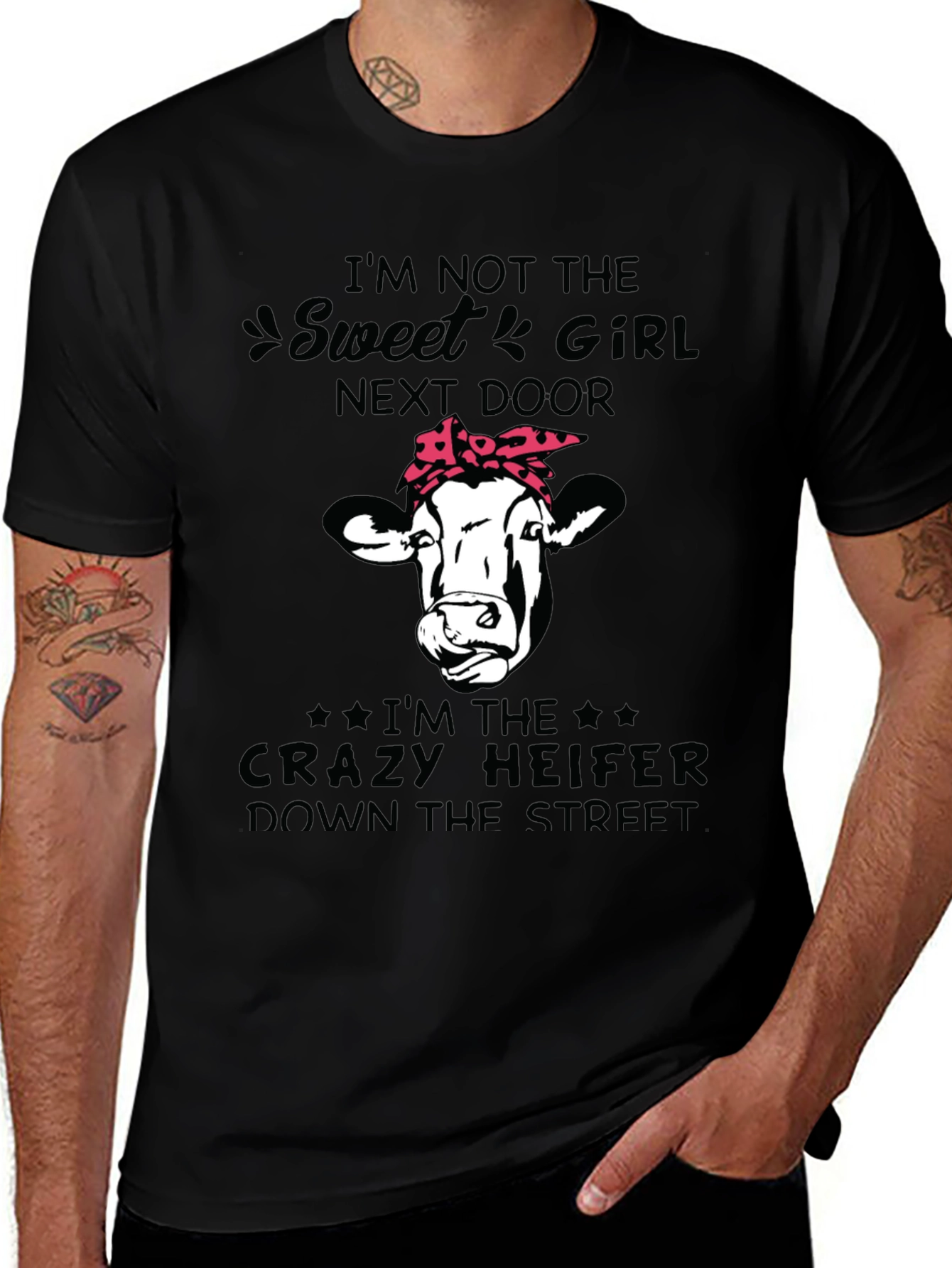 Crazy Heifer Graphic Tee - Funny Cow T-Shirt