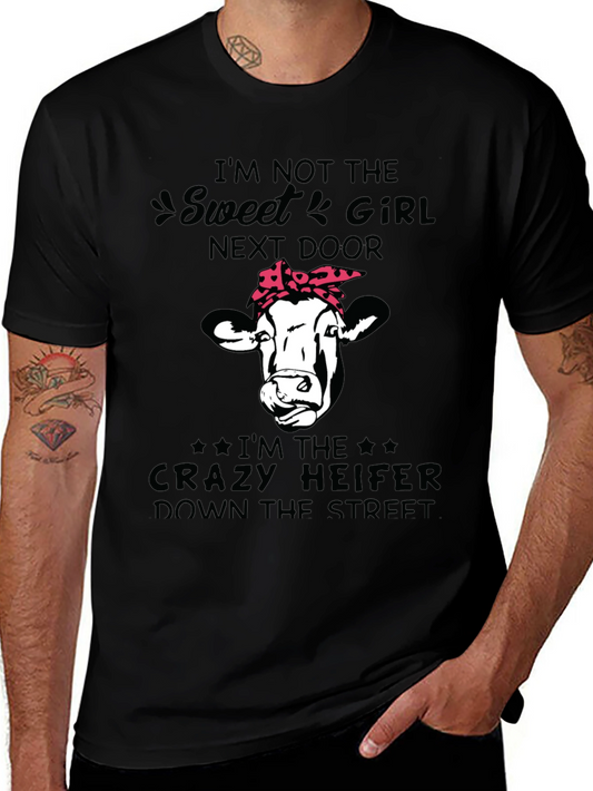 Crazy Heifer Graphic Tee - Funny Cow T-Shirt