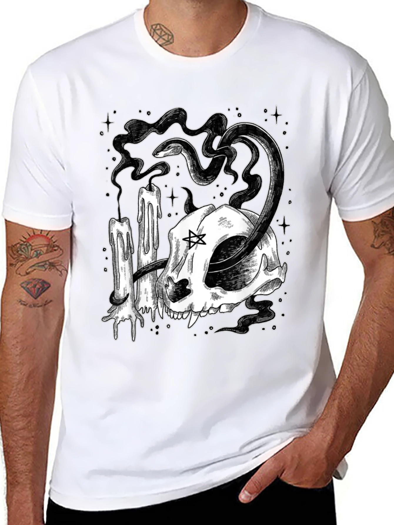 Occult Cat Skull T-Shirt