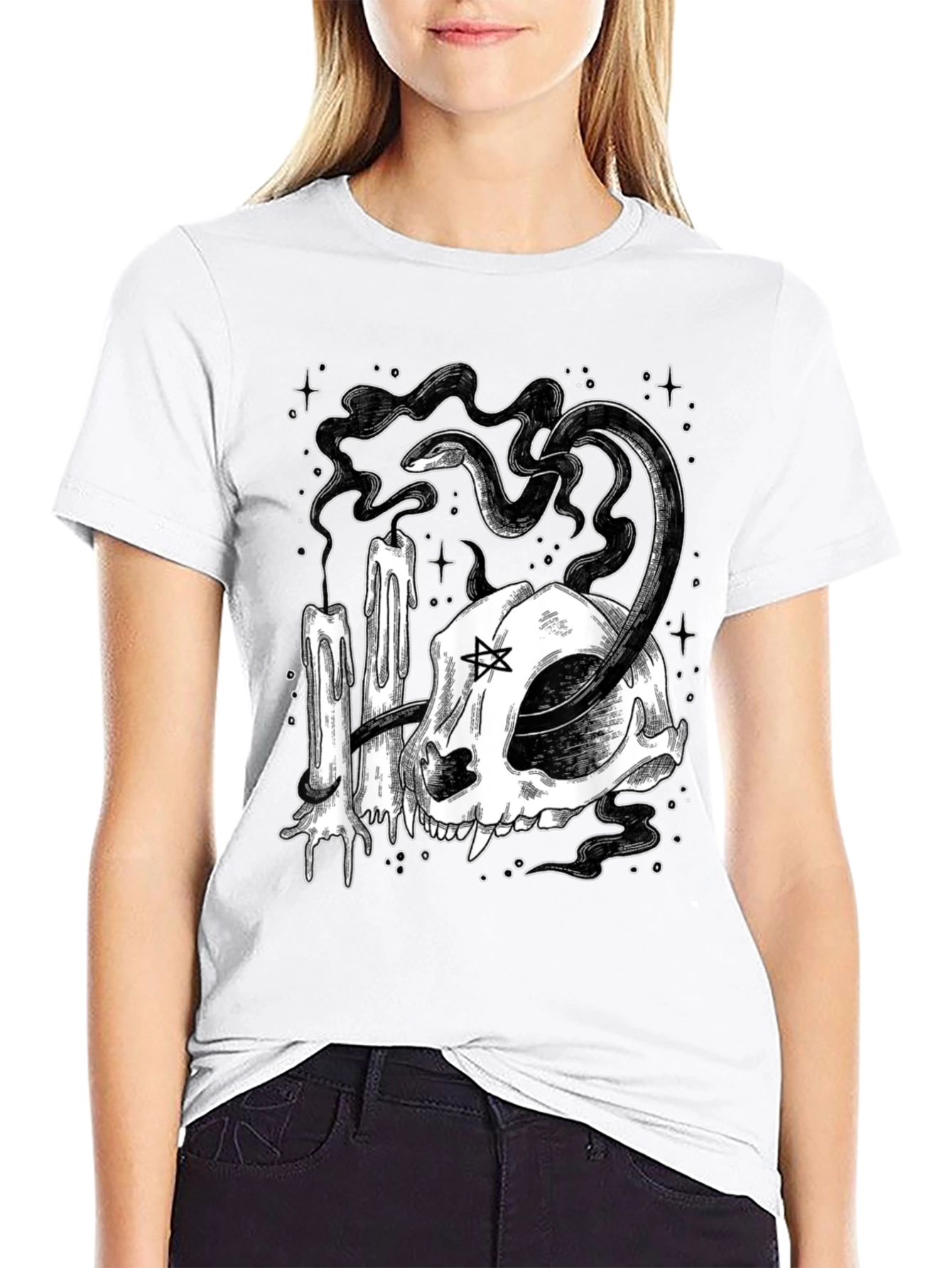 Occult Cat Skull T-Shirt