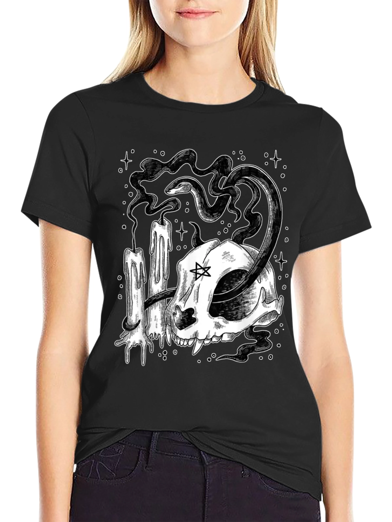 Occult Cat Skull T-Shirt