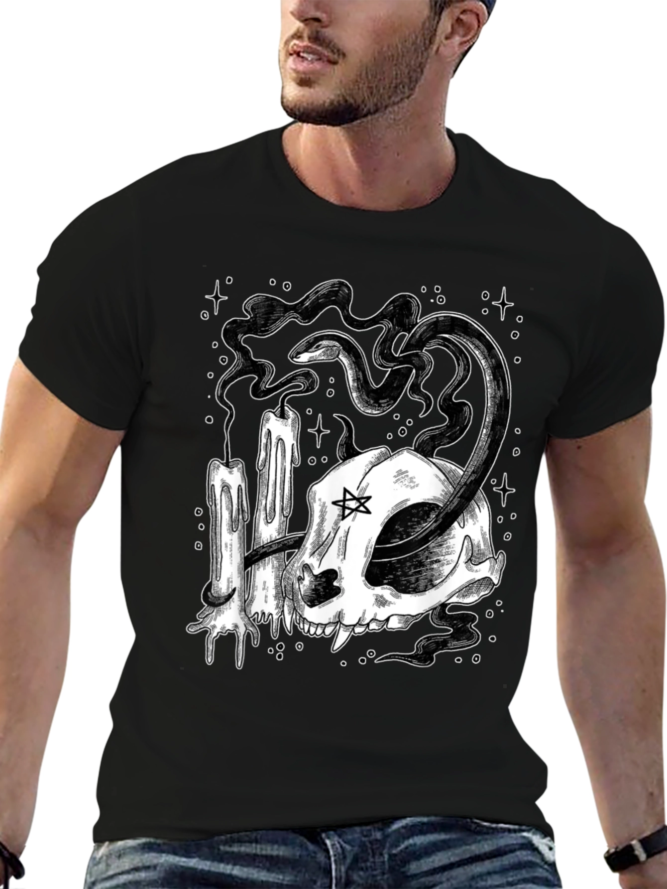 Occult Cat Skull T-Shirt