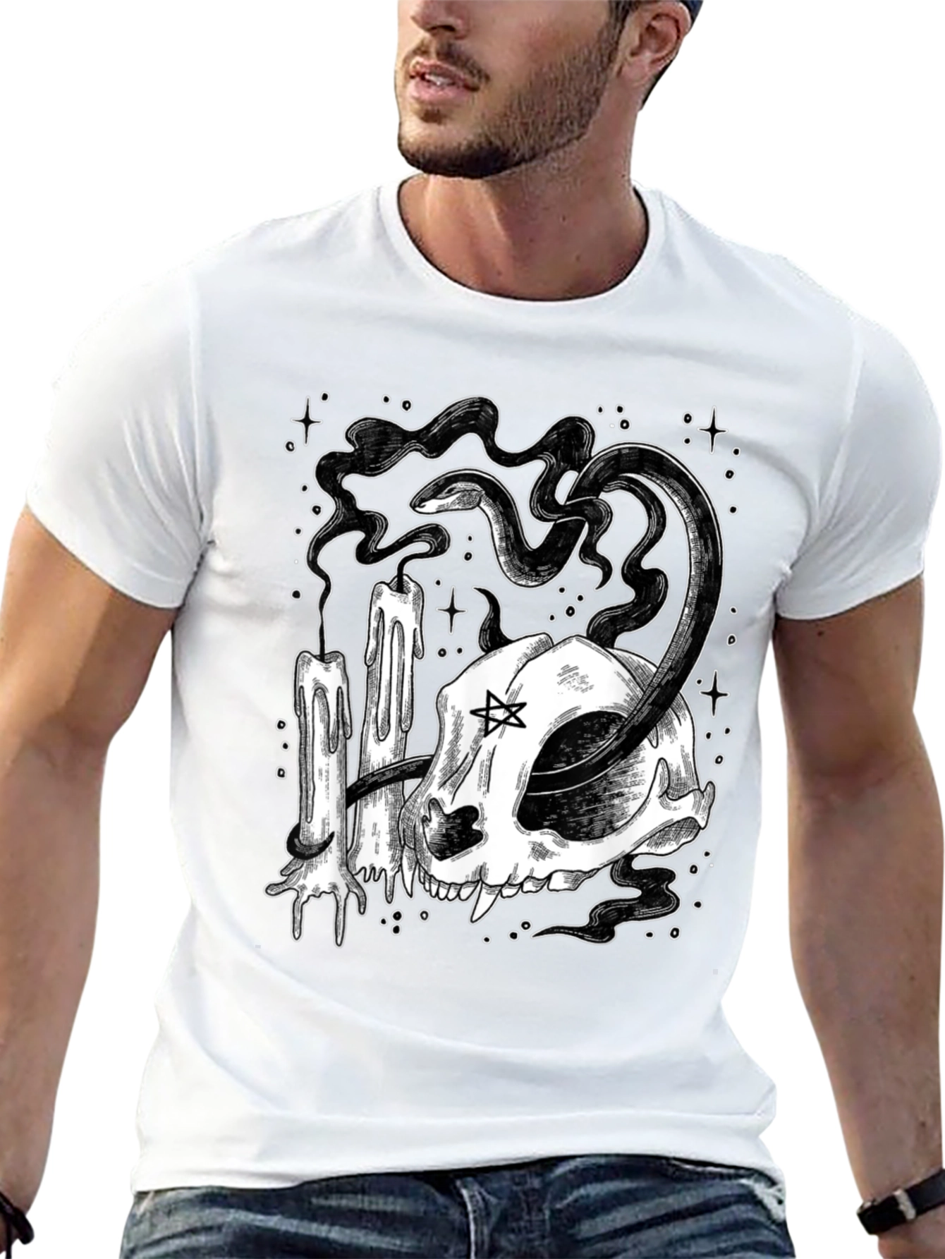 Occult Cat Skull T-Shirt