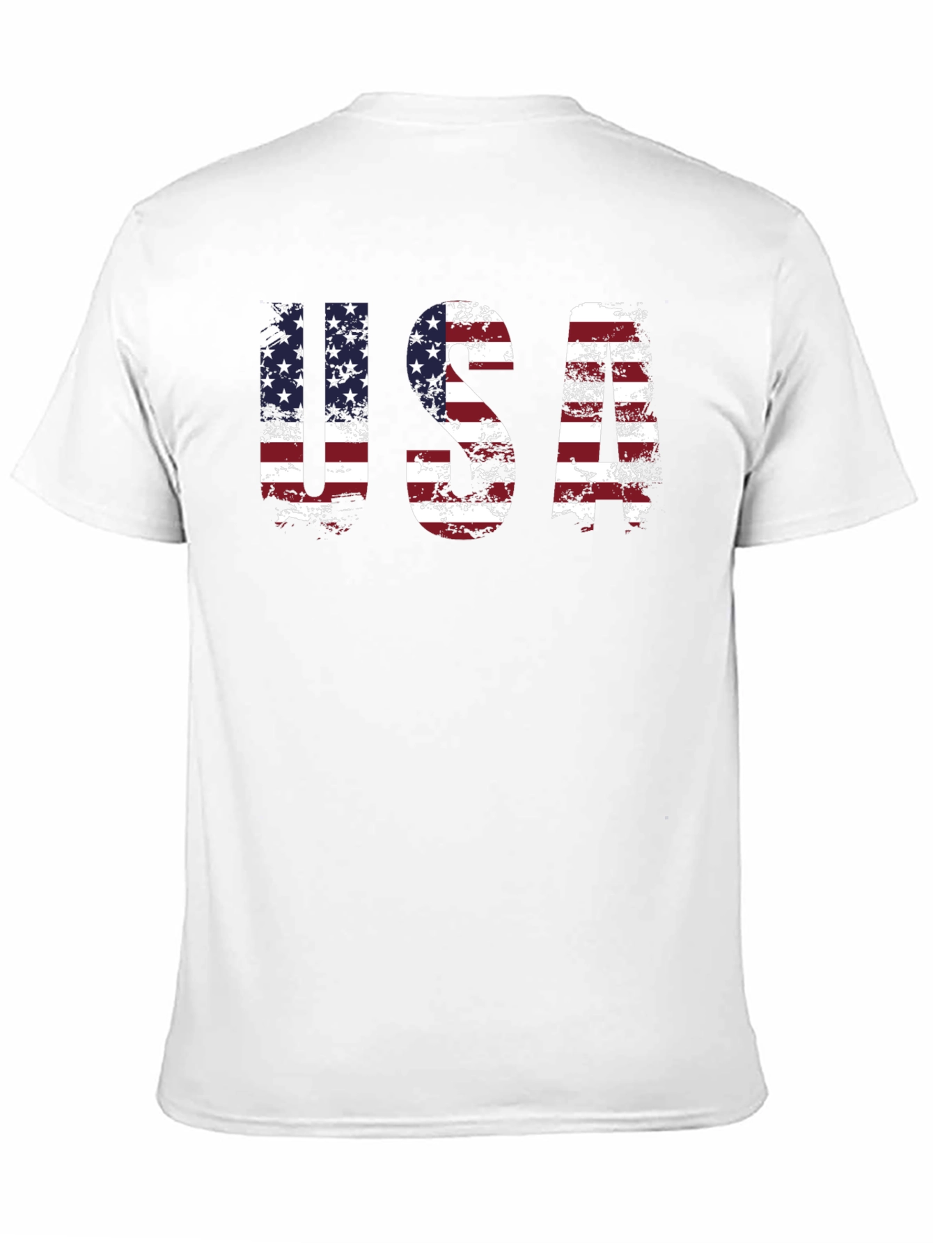 USA Flag Graphic Print Crew Neck T-Shirt