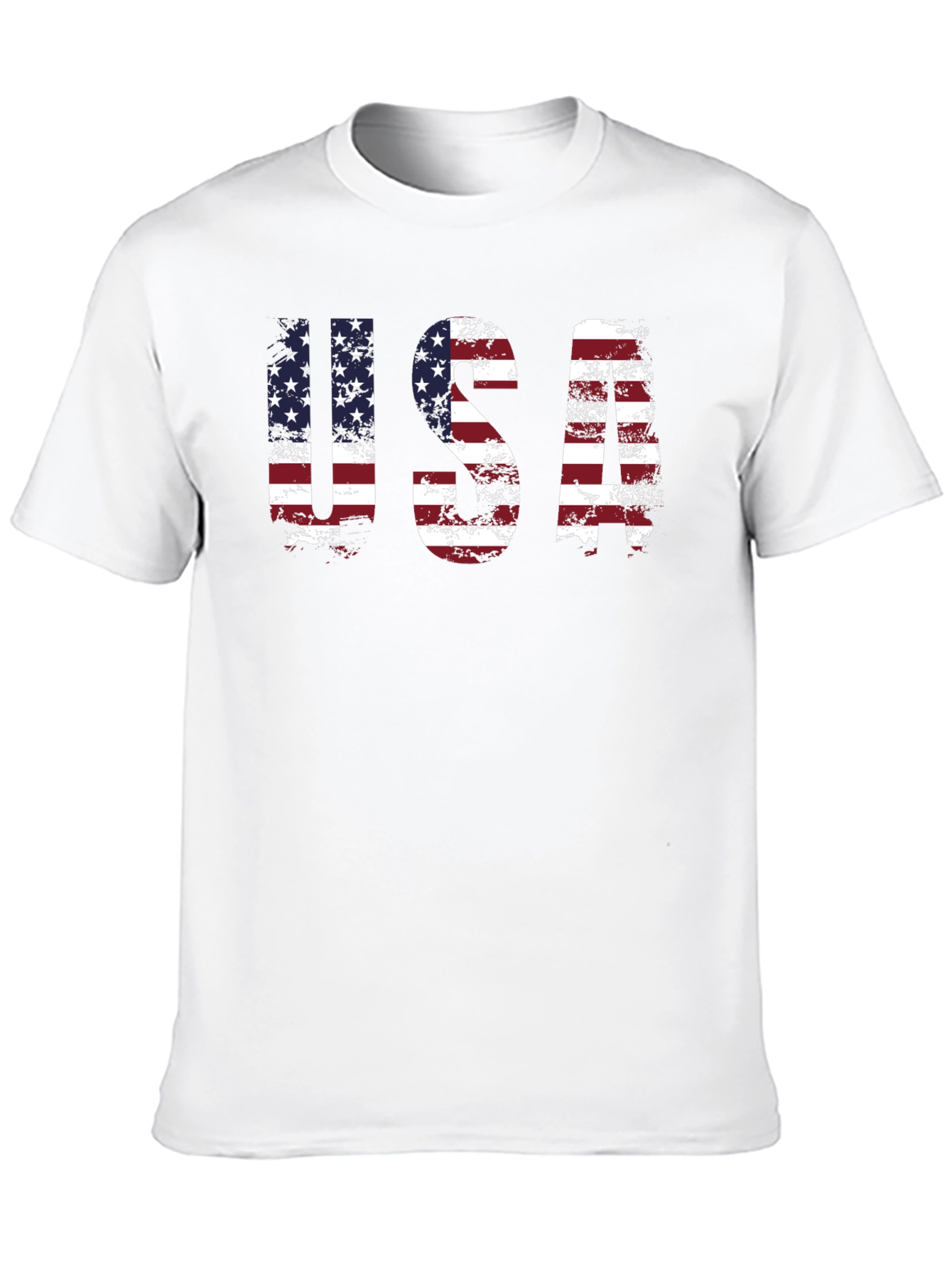 USA Flag Graphic Print Crew Neck T-Shirt