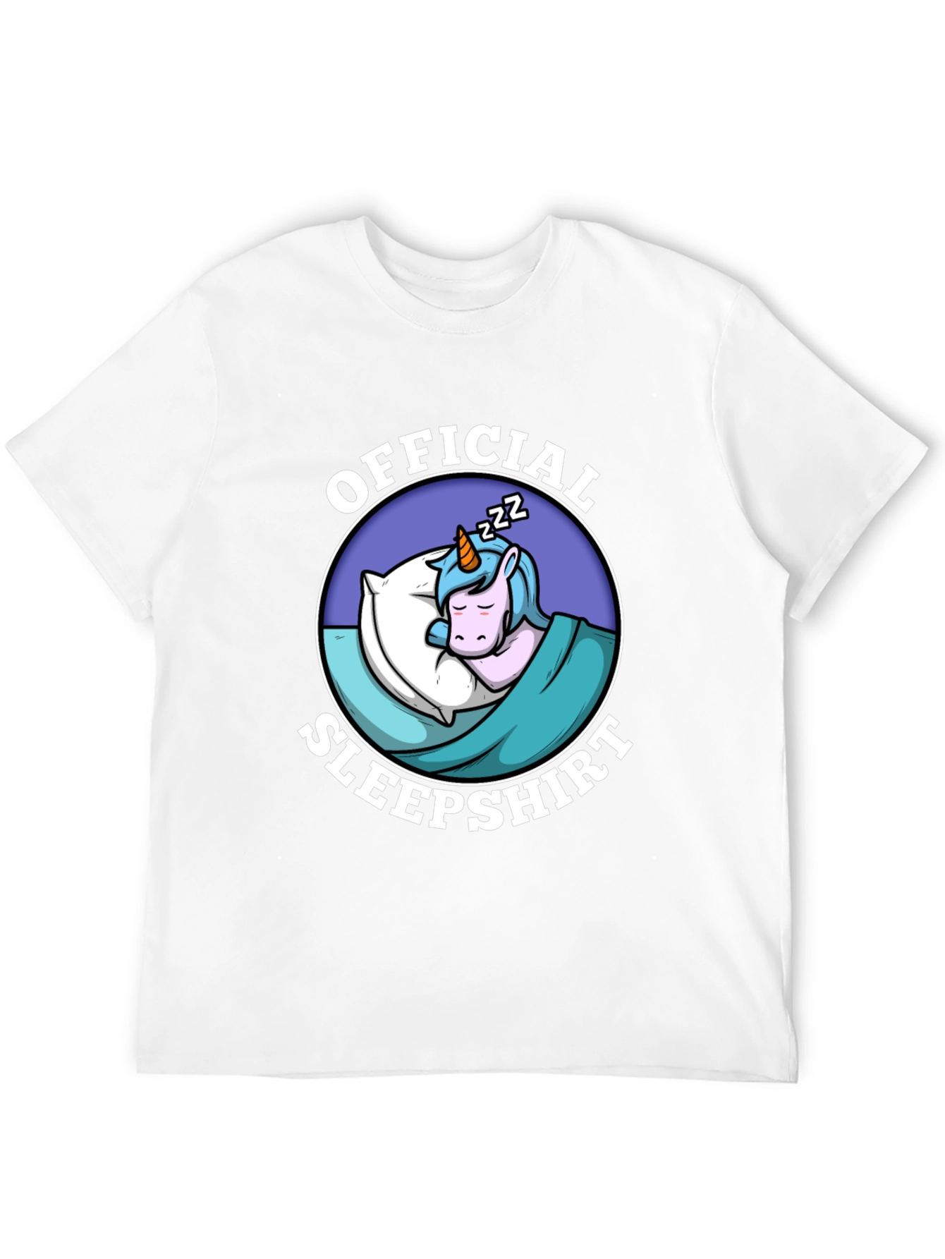 Official Sleepshirt: Sleeping Unicorn Black T-Shirt