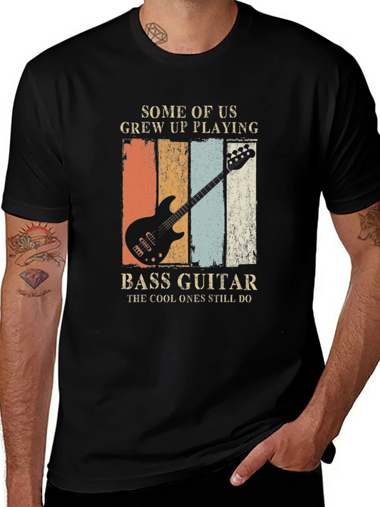 Bass Guitar Player Graphic T-Shirt - Cool Ones Still Do