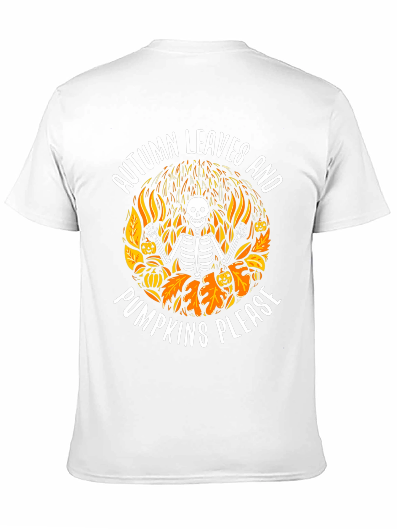 Autumn Leaves & Pumpkins Skeleton Graphic Tee