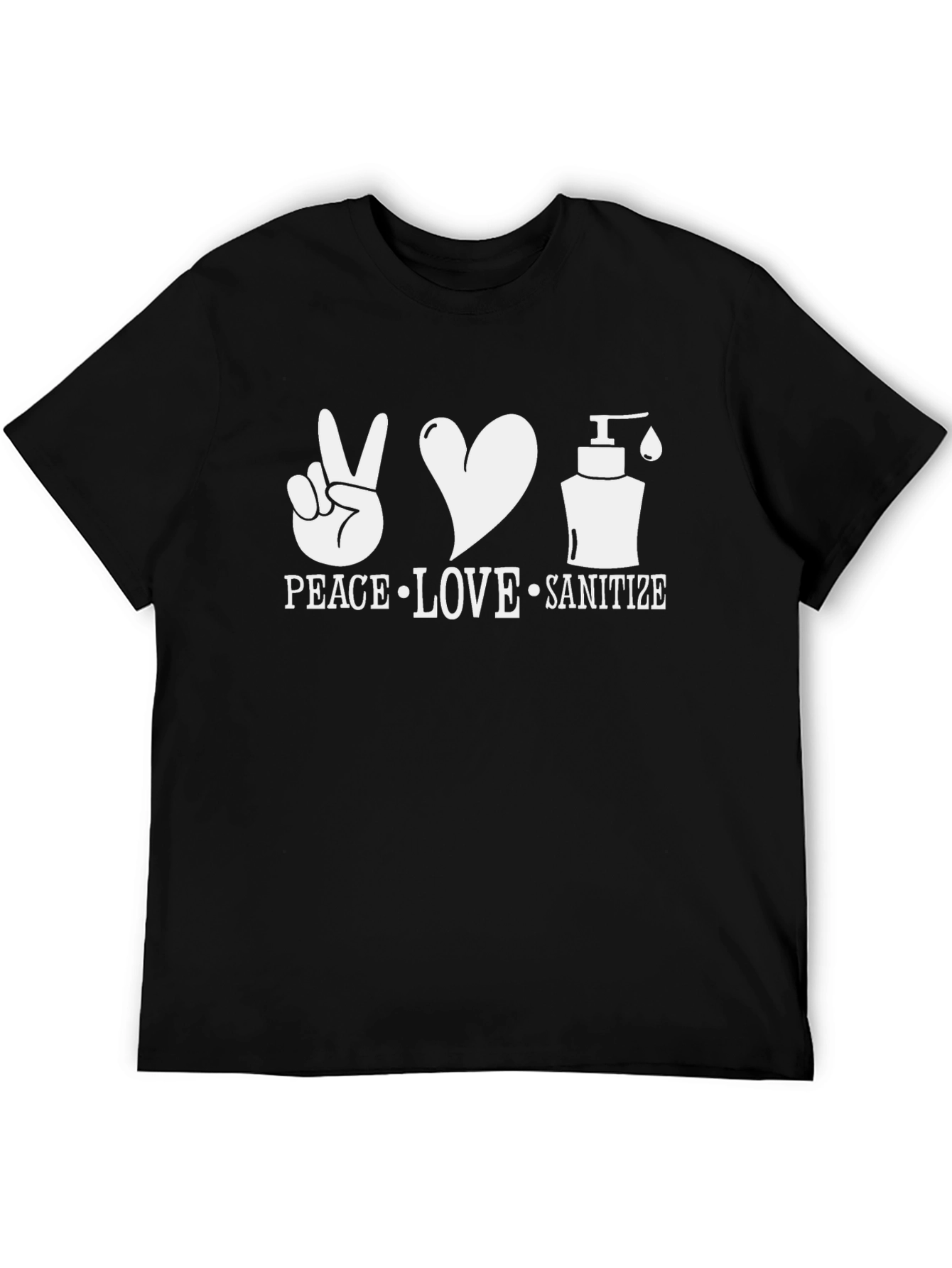 Peace Love Sanitize Black Graphic Tee