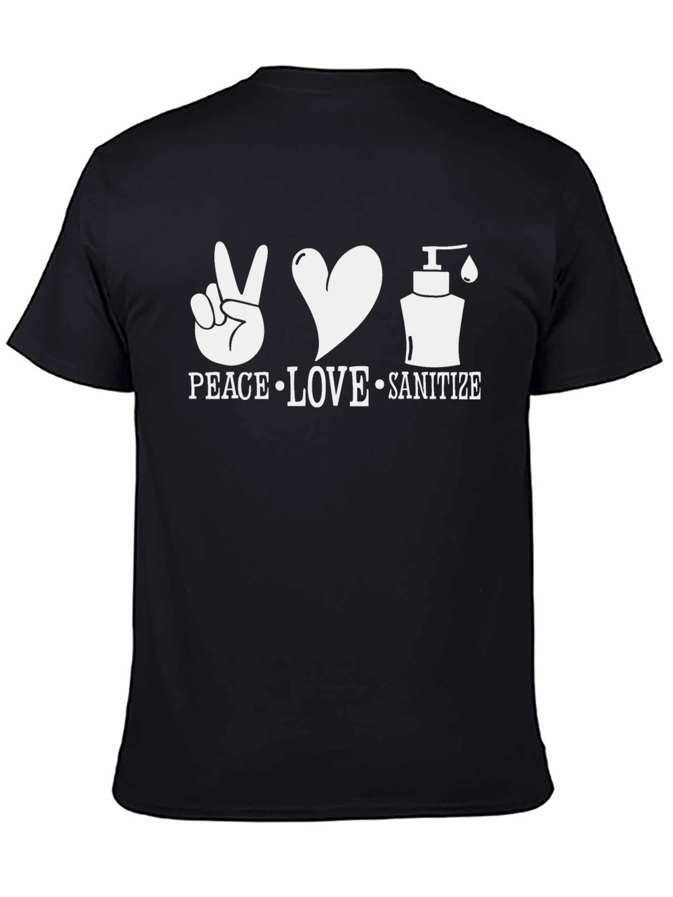 Peace Love Sanitize Black Graphic Tee
