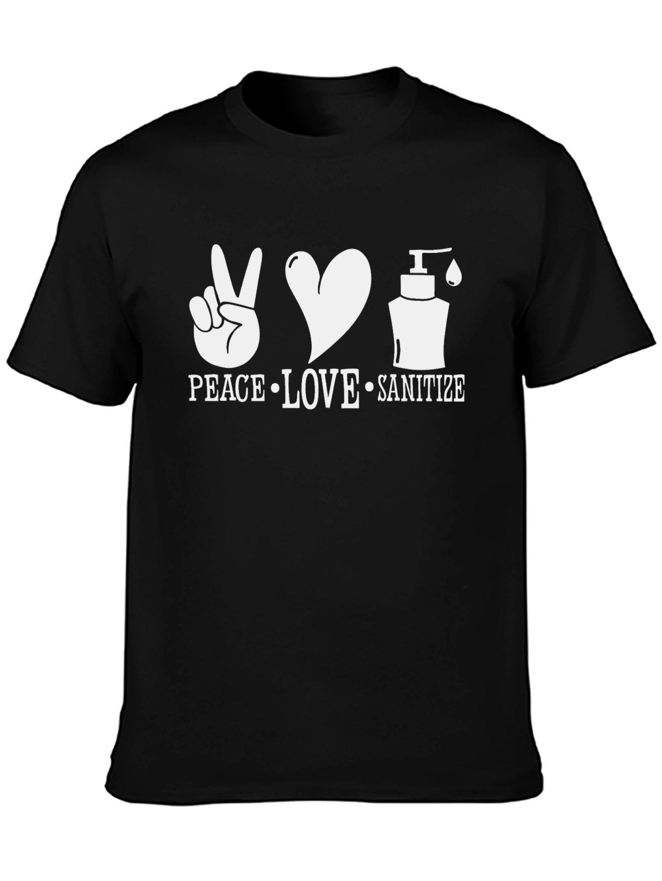 Peace Love Sanitize Black Graphic Tee