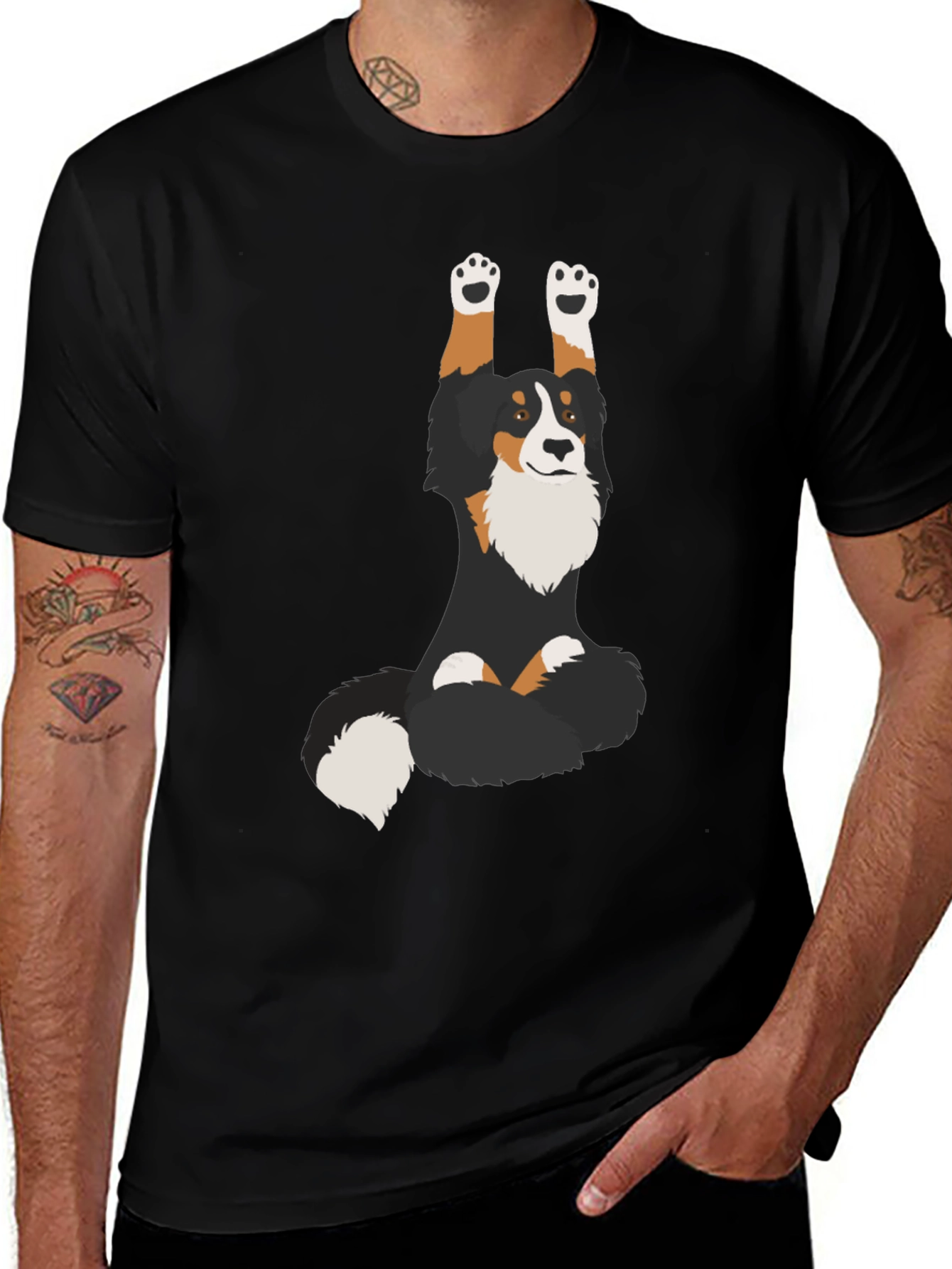 Yoga Dog Graphic Tee - Black Unisex T-Shirt