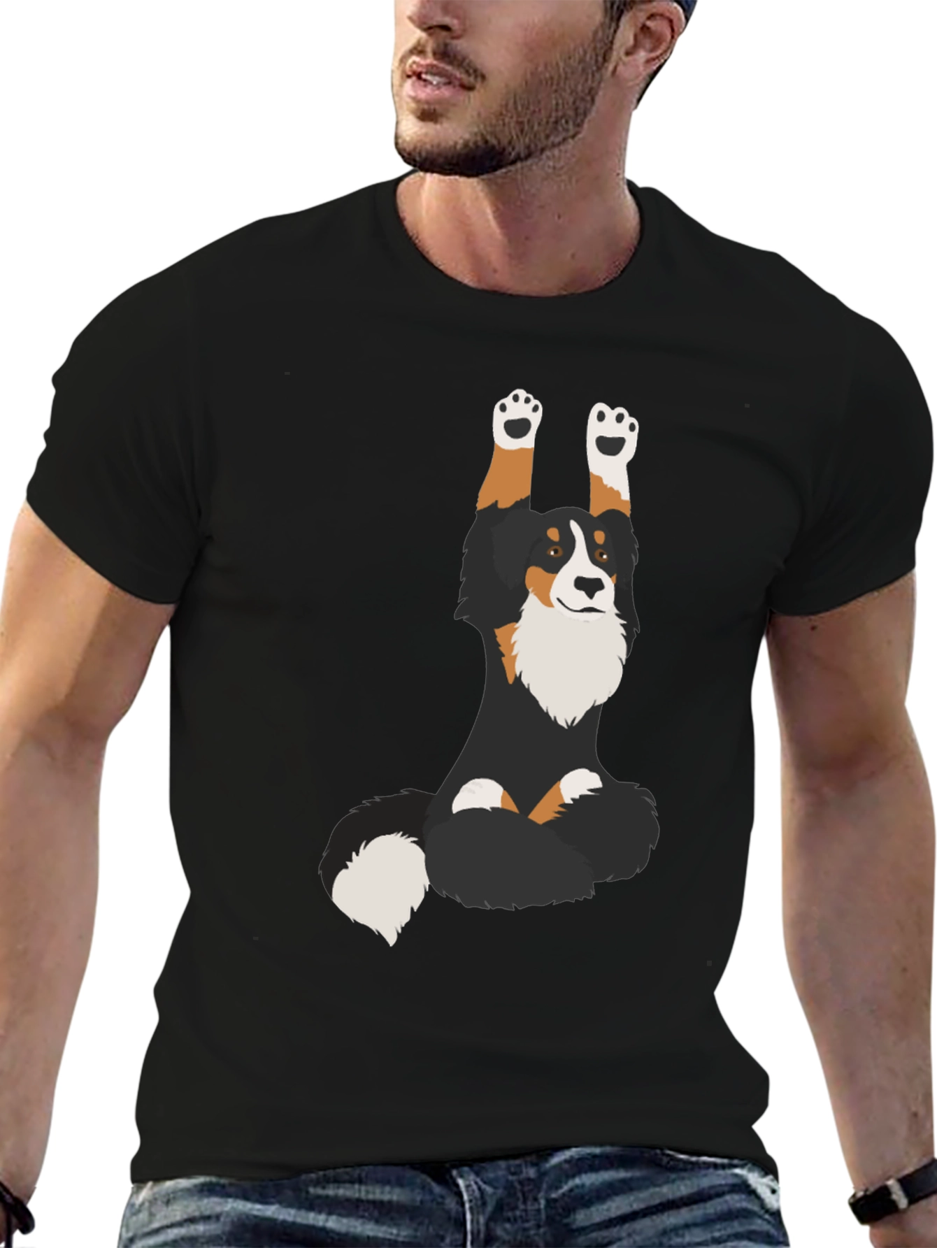 Yoga Dog Graphic Tee - Black Unisex T-Shirt