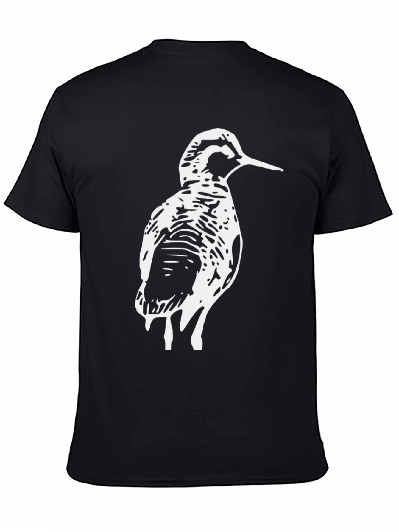 Woodcock Bird Graphic Tee - Black Cotton T-Shirt