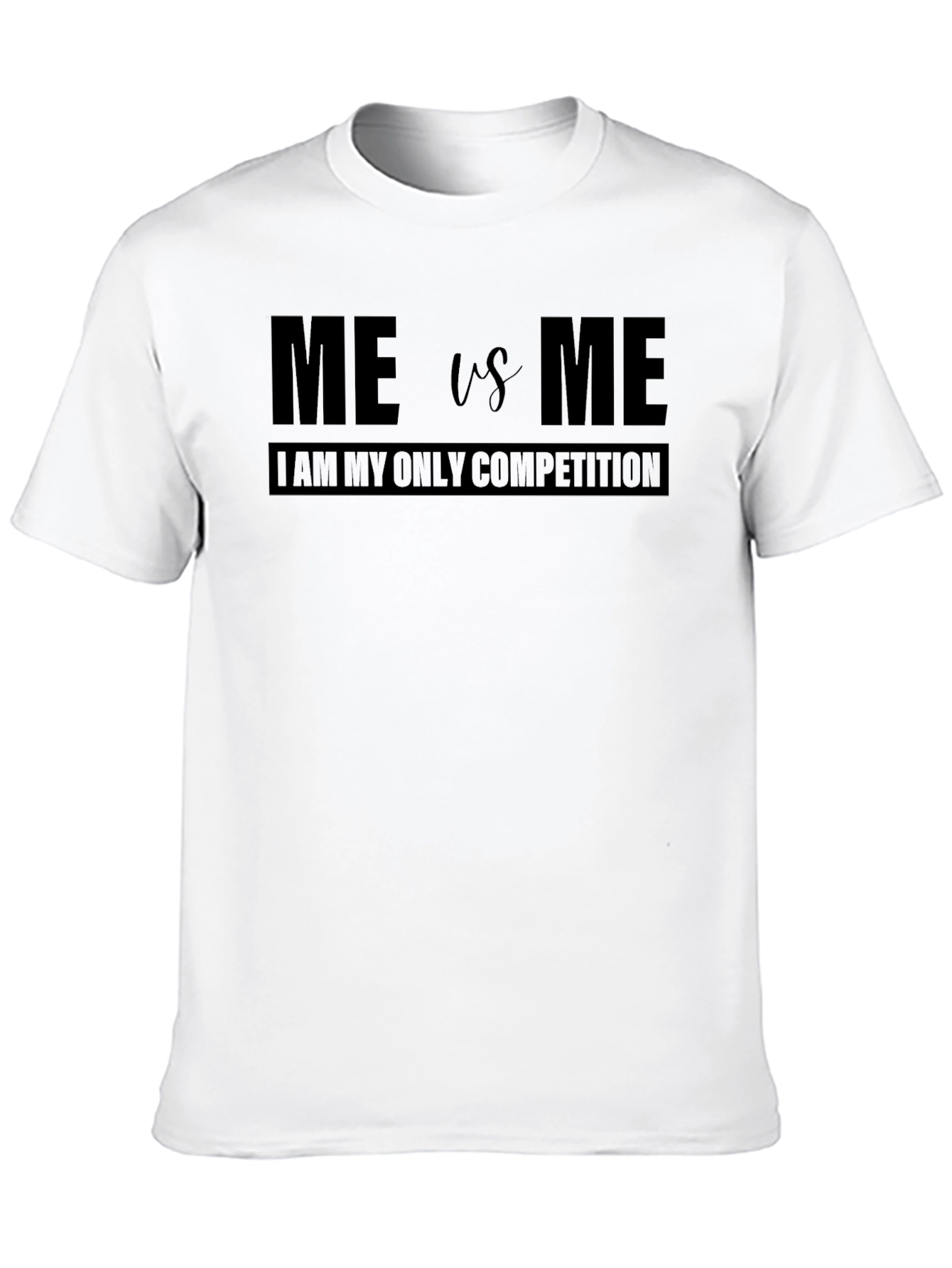 Motivational Me vs Me Black T-Shirt