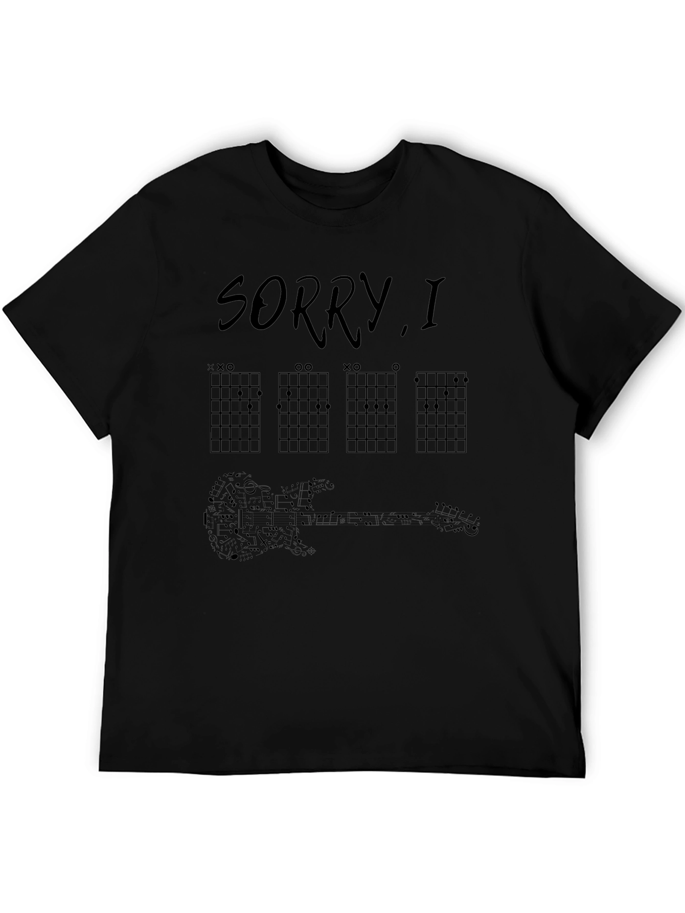 Sorry I Had Practice Mens Black Guitar T-Shirt