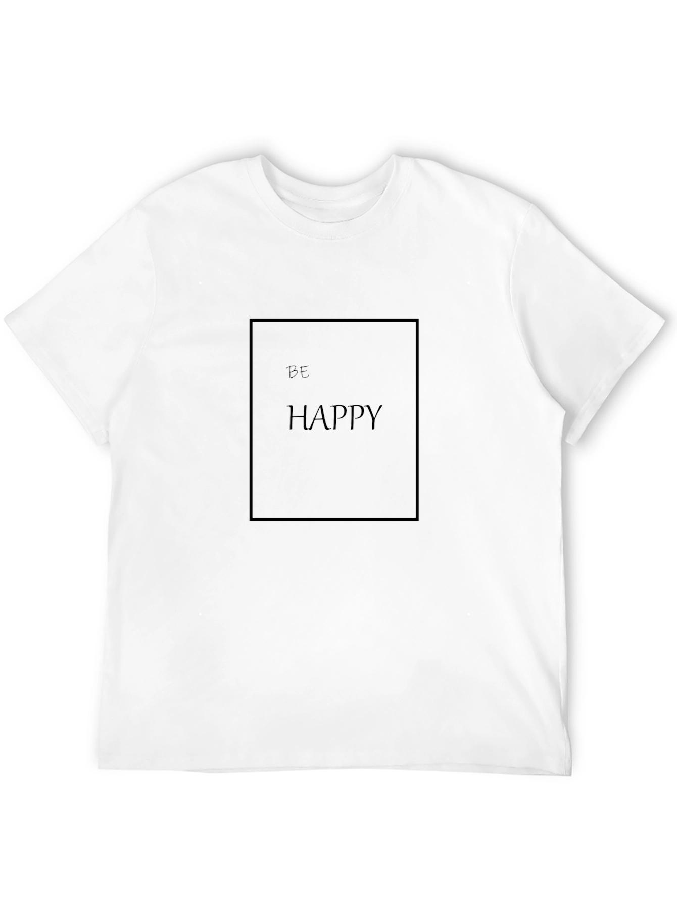 Be Happy Black Graphic T-Shirt