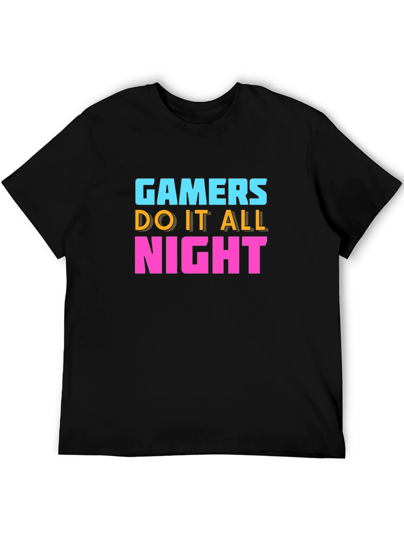 Gamers Do It All Night Black T-Shirt