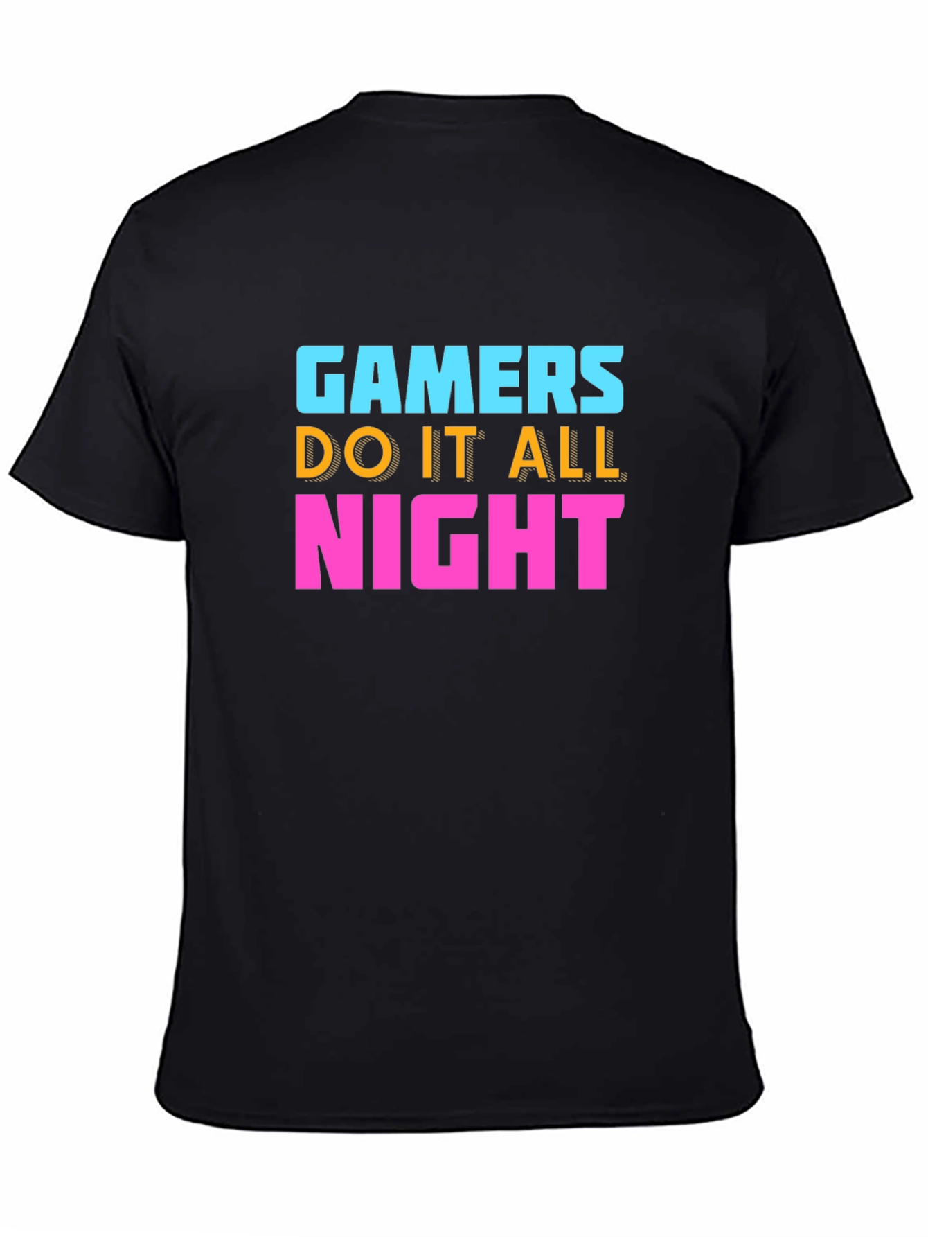 Gamers Do It All Night Black T-Shirt