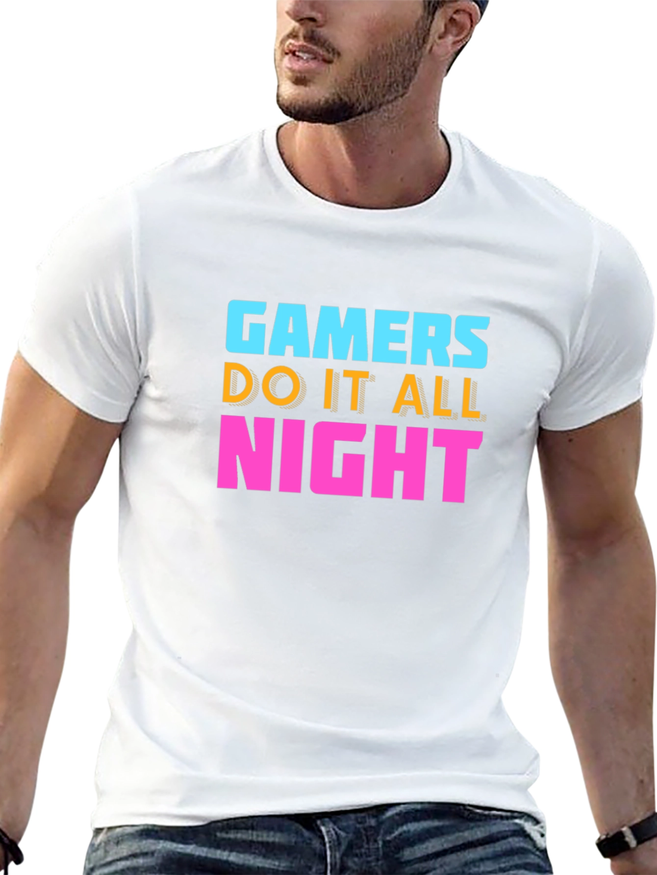 Gamers Do It All Night Black T-Shirt