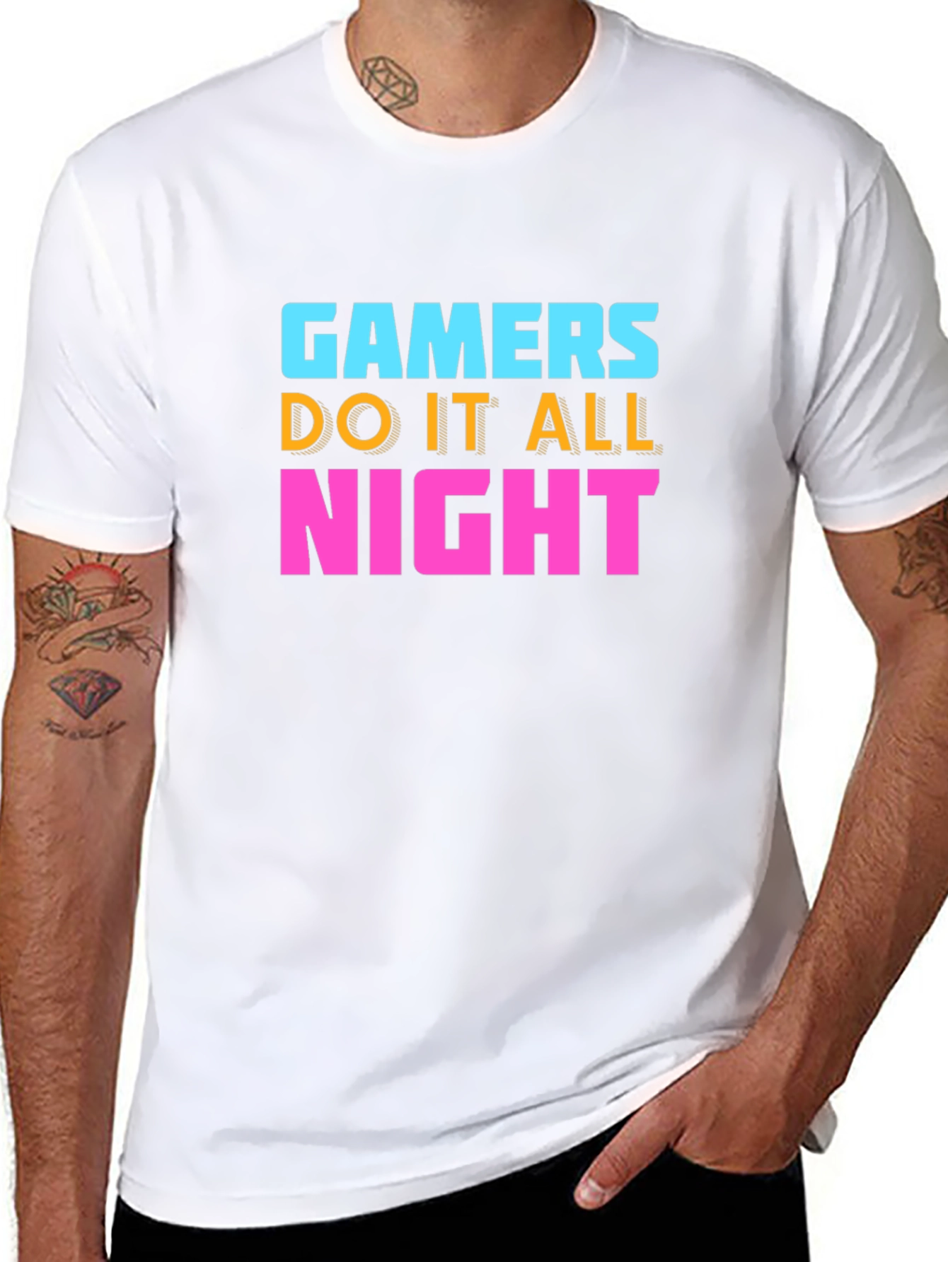 Gamers Do It All Night Black T-Shirt