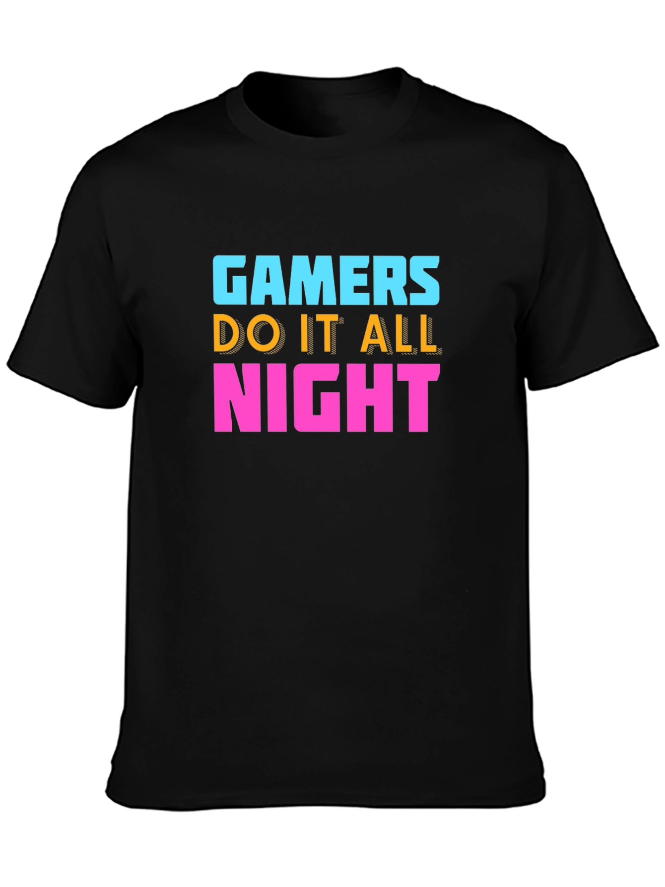 Gamers Do It All Night Black T-Shirt