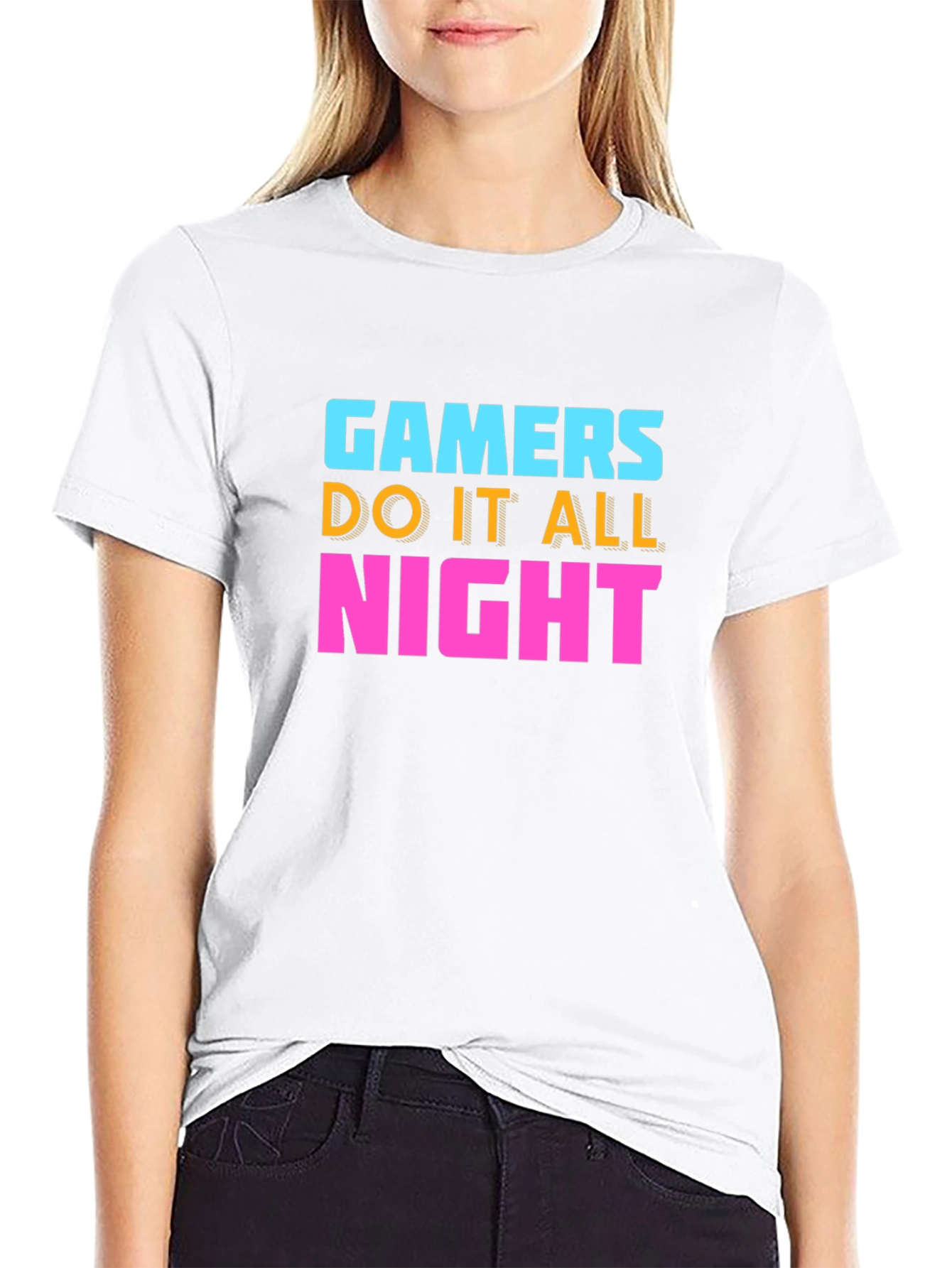 Gamers Do It All Night Black T-Shirt