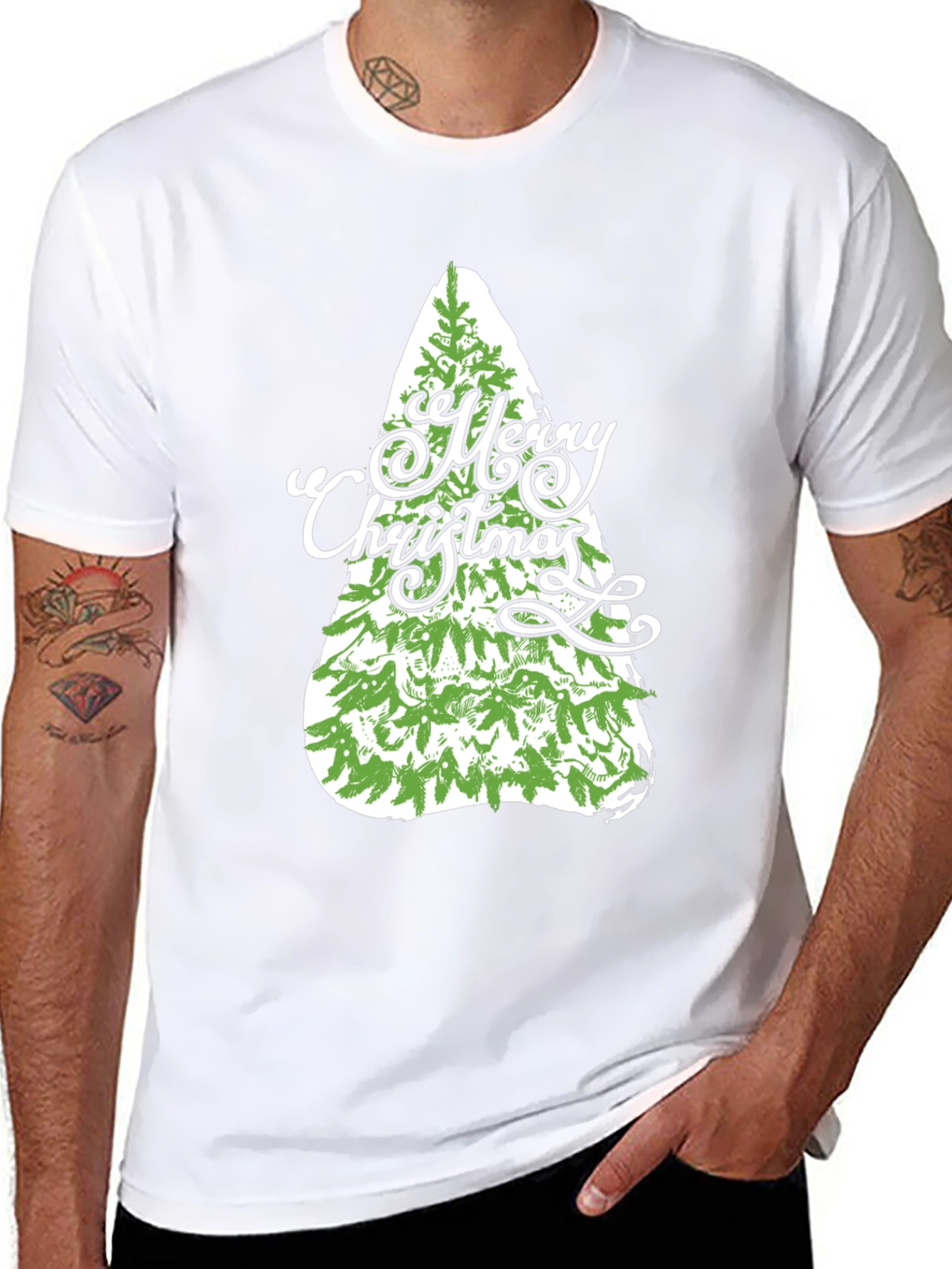 Christmas Tree Graphic Tee - Holiday Festive Shirt