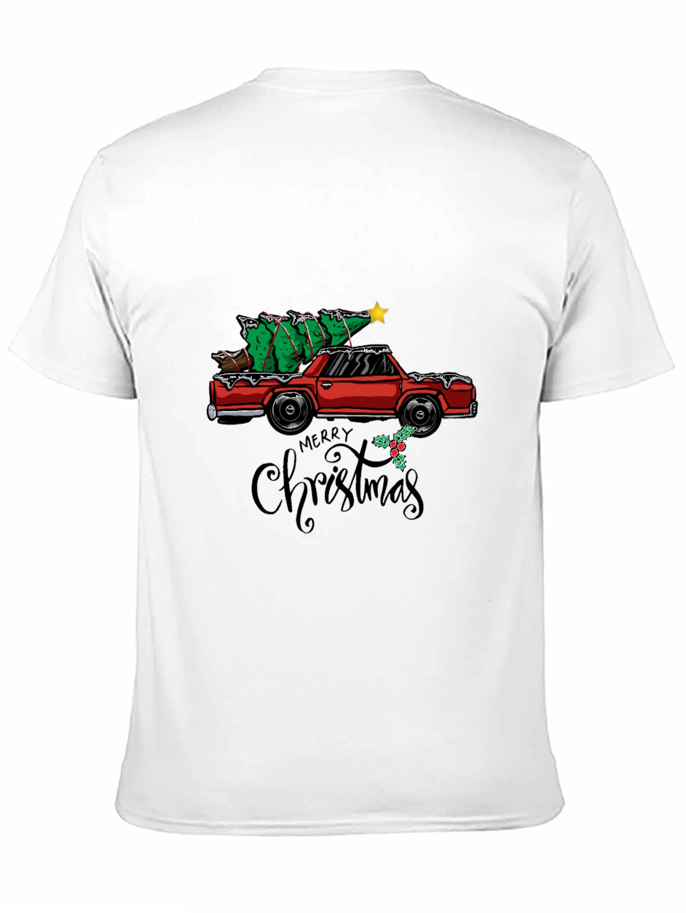 Festive Car & Christmas Tree Graphic Tee