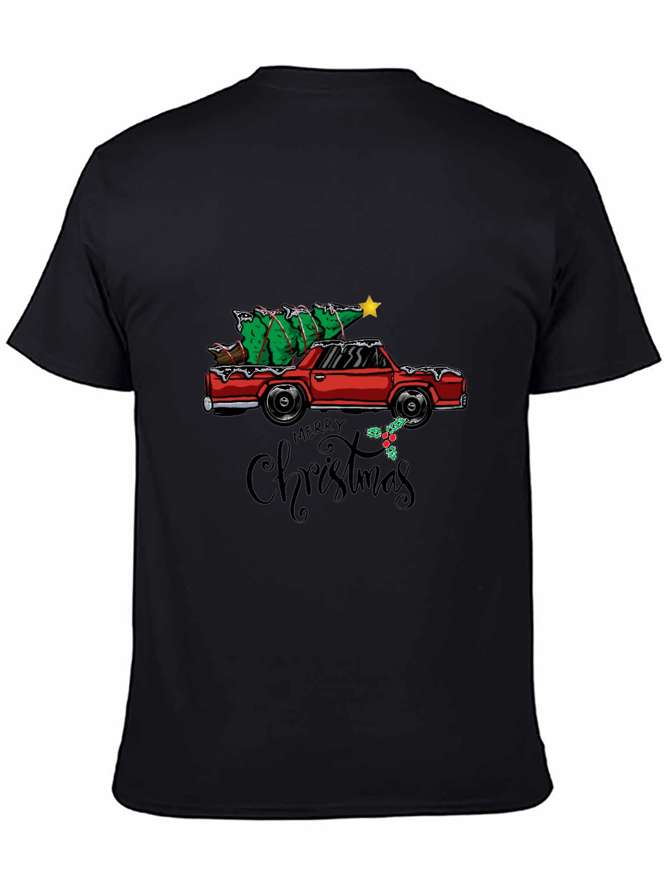 Festive Car & Christmas Tree Graphic Tee