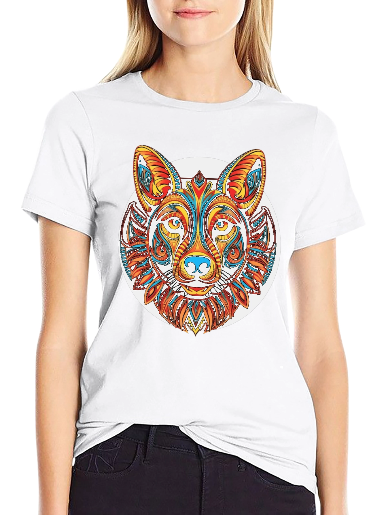 Abstract Fox Graphic Tee - Mens Black T-Shirt