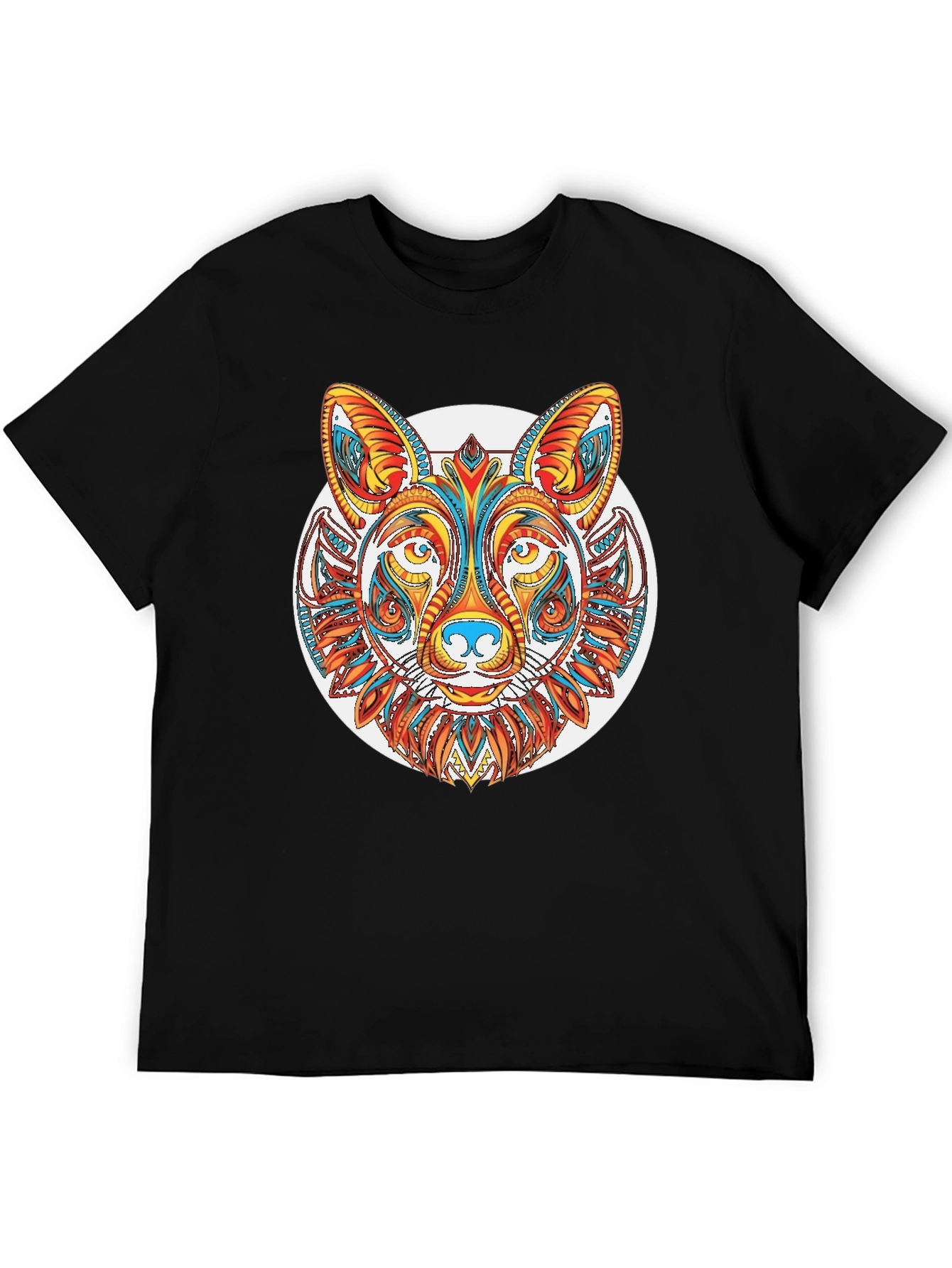 Abstract Fox Graphic Tee - Mens Black T-Shirt
