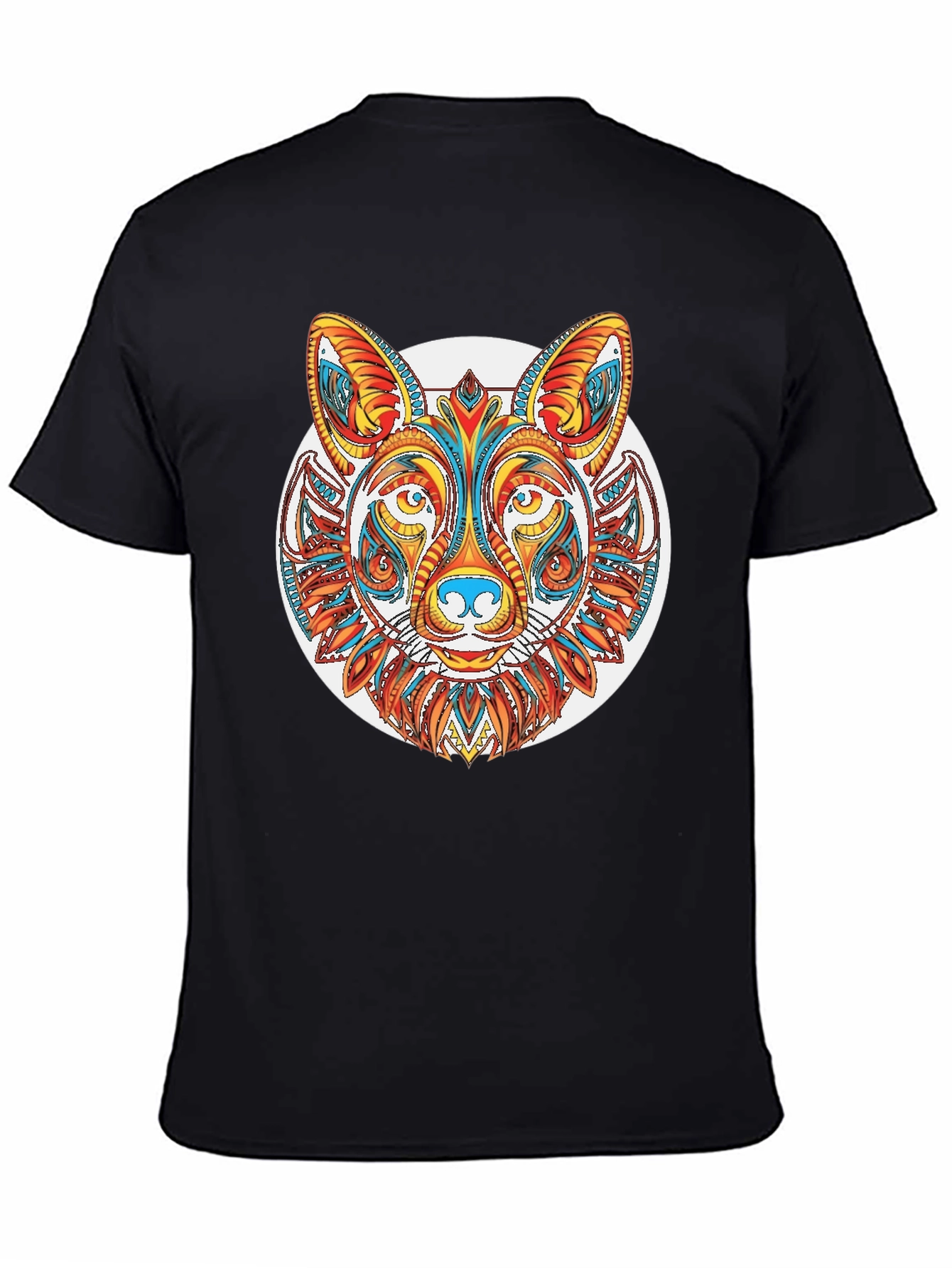 Abstract Fox Graphic Tee - Mens Black T-Shirt