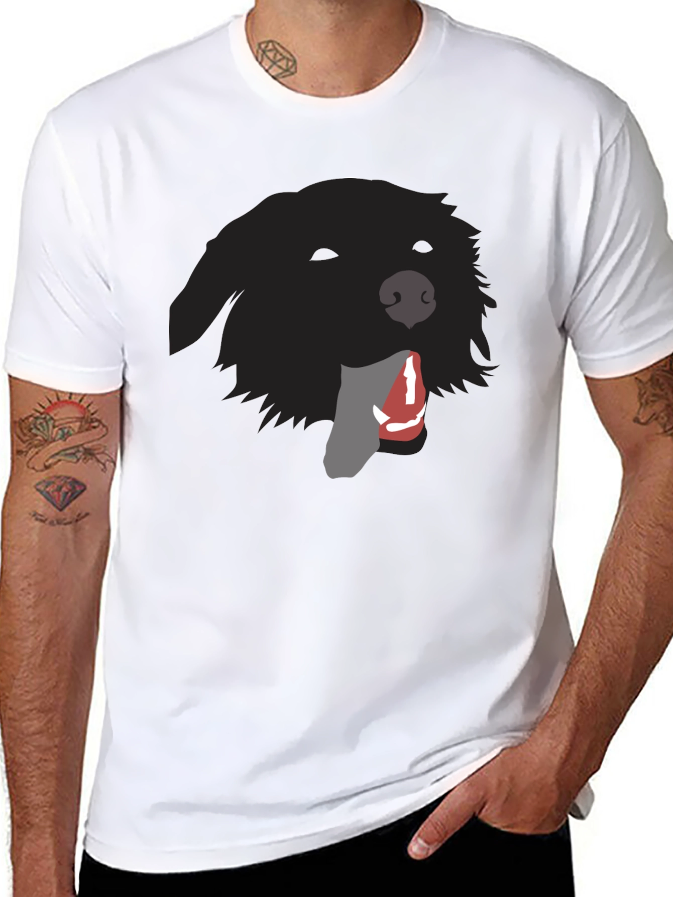 Dog Graphic Black T-Shirt
