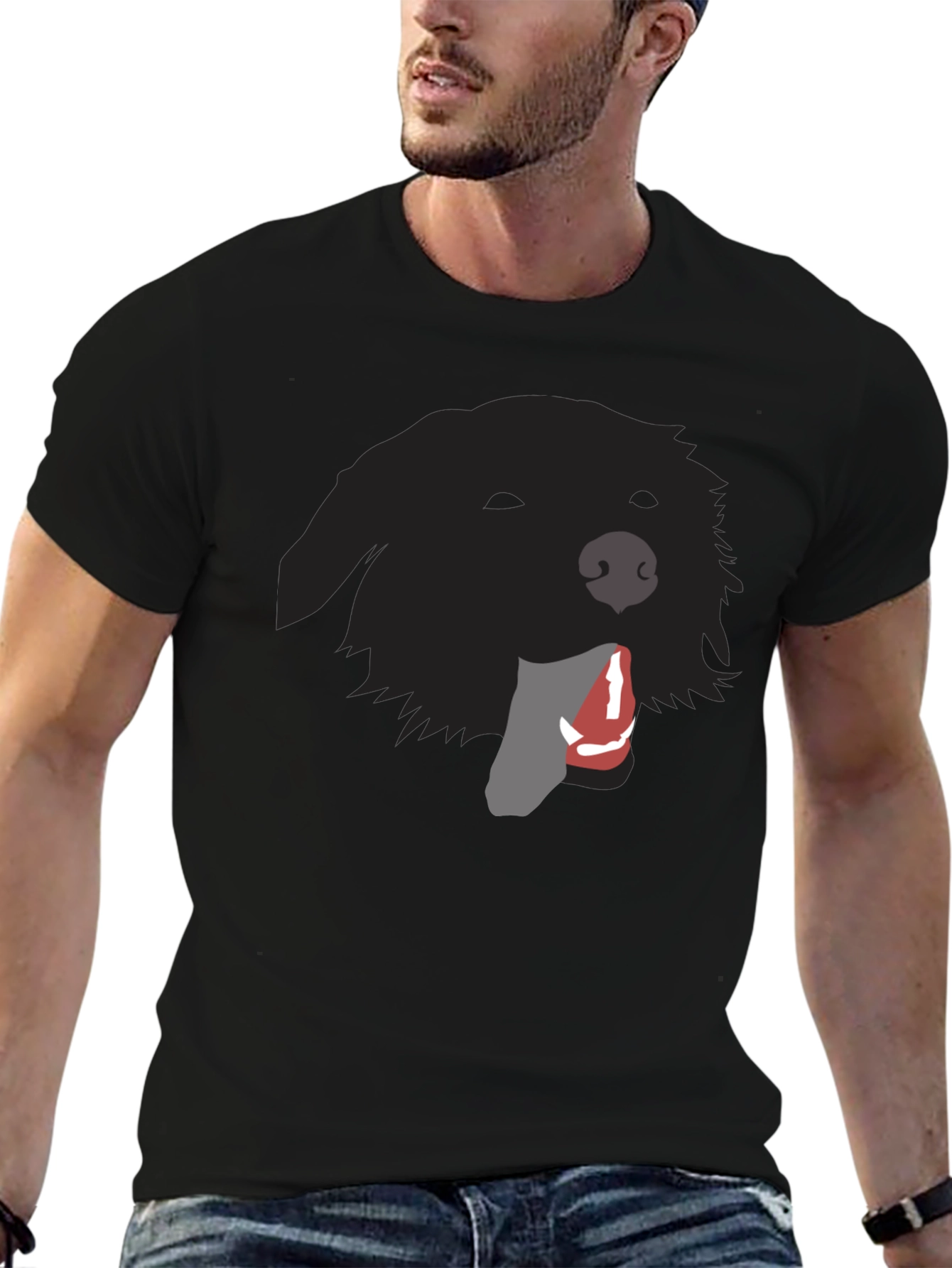 Dog Graphic Black T-Shirt