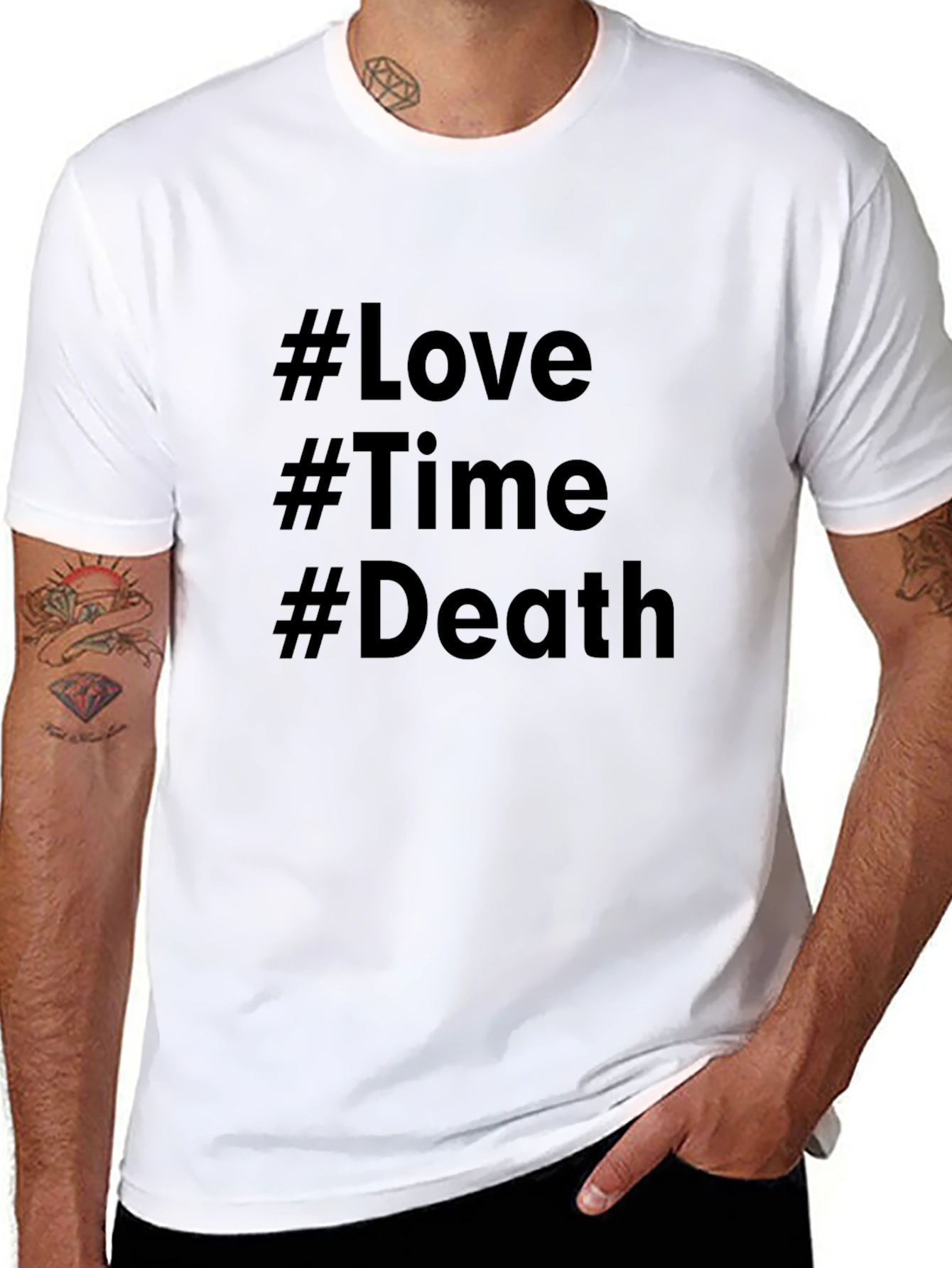 Love Time Death Graphic T-Shirt - Black