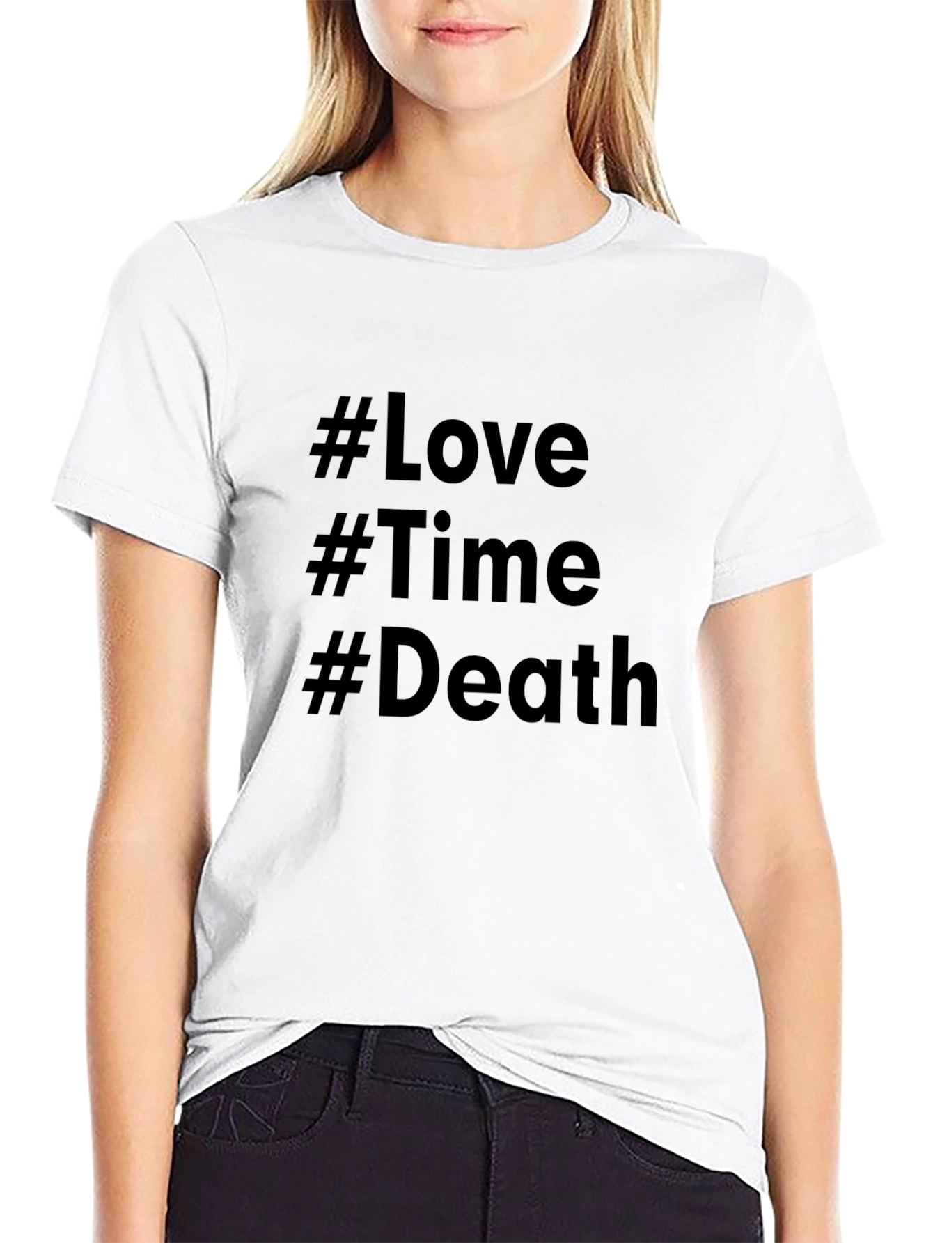 Love Time Death Graphic T-Shirt - Black