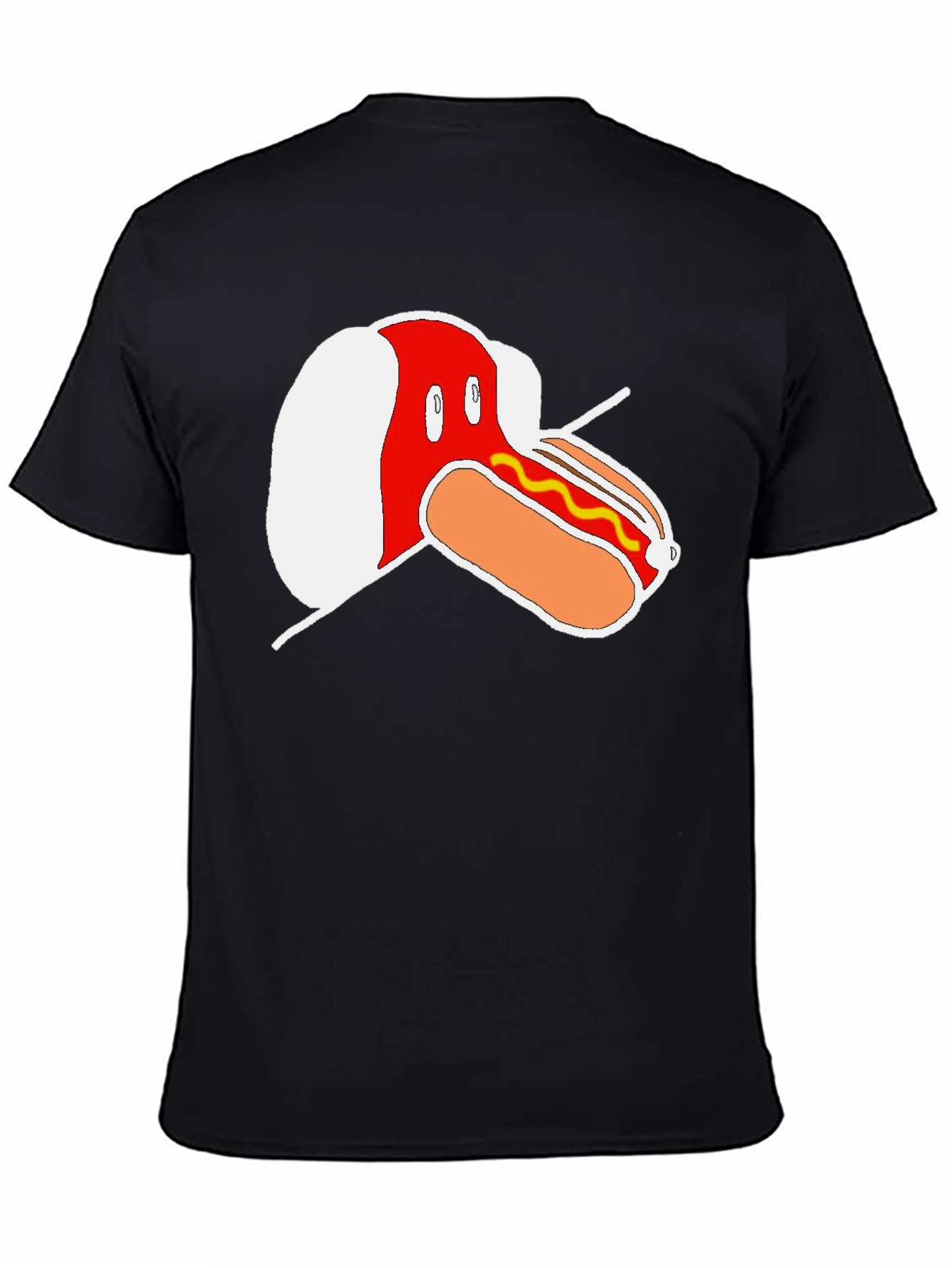Funny Hot Dog Graphic Black T-Shirt