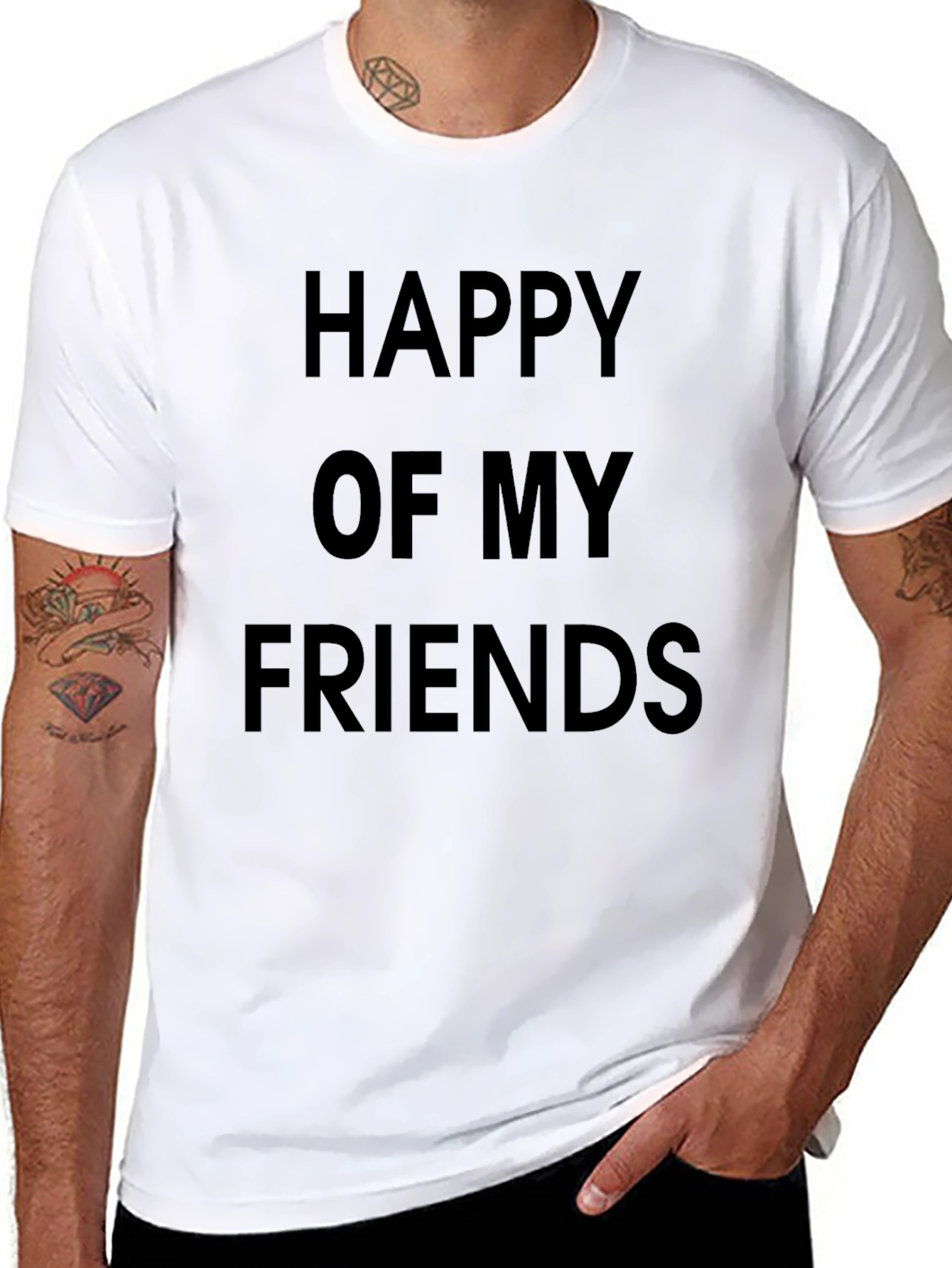 Happy of My Friends - Unisex Black T-Shirt