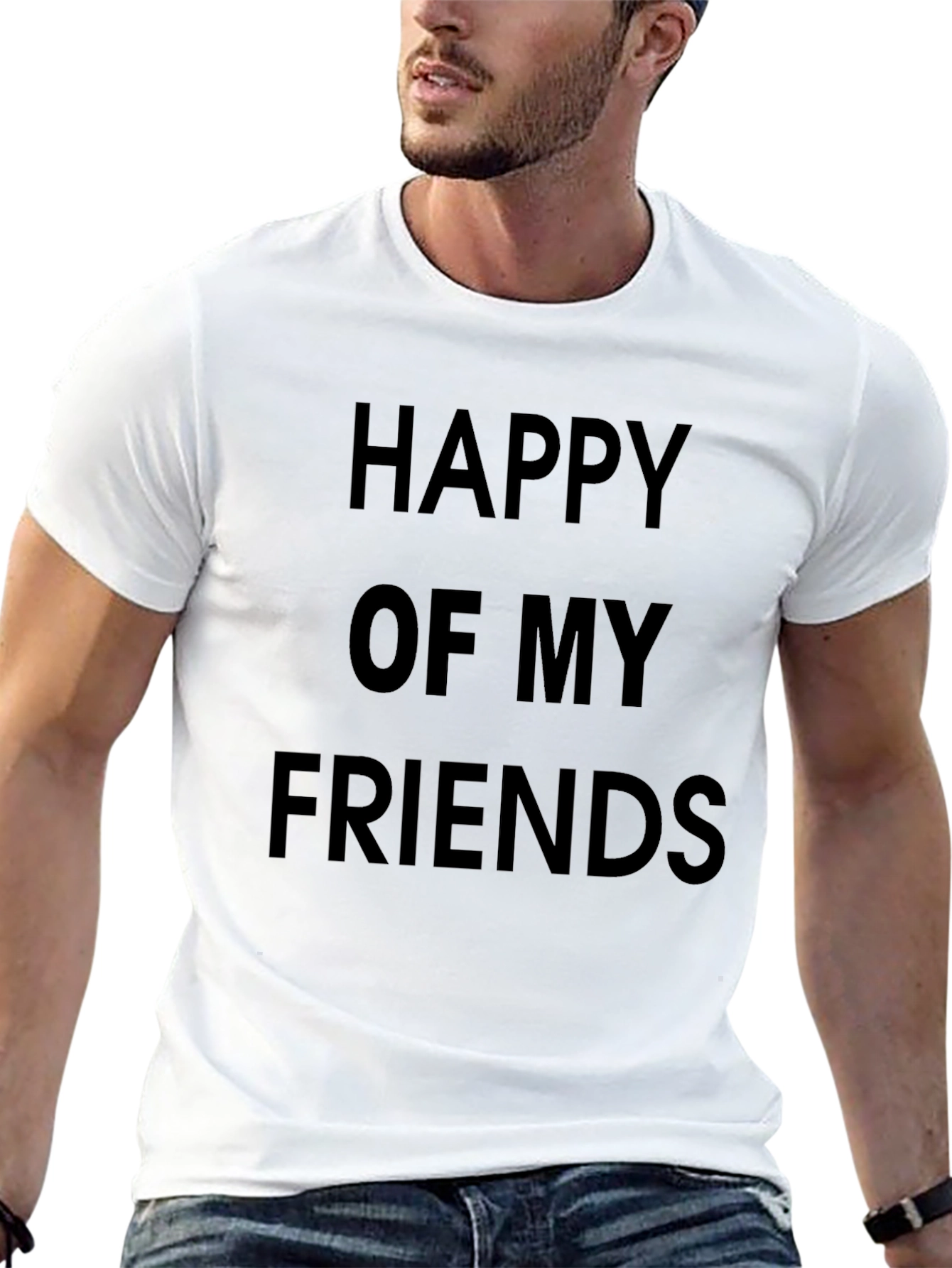 Happy of My Friends - Unisex Black T-Shirt