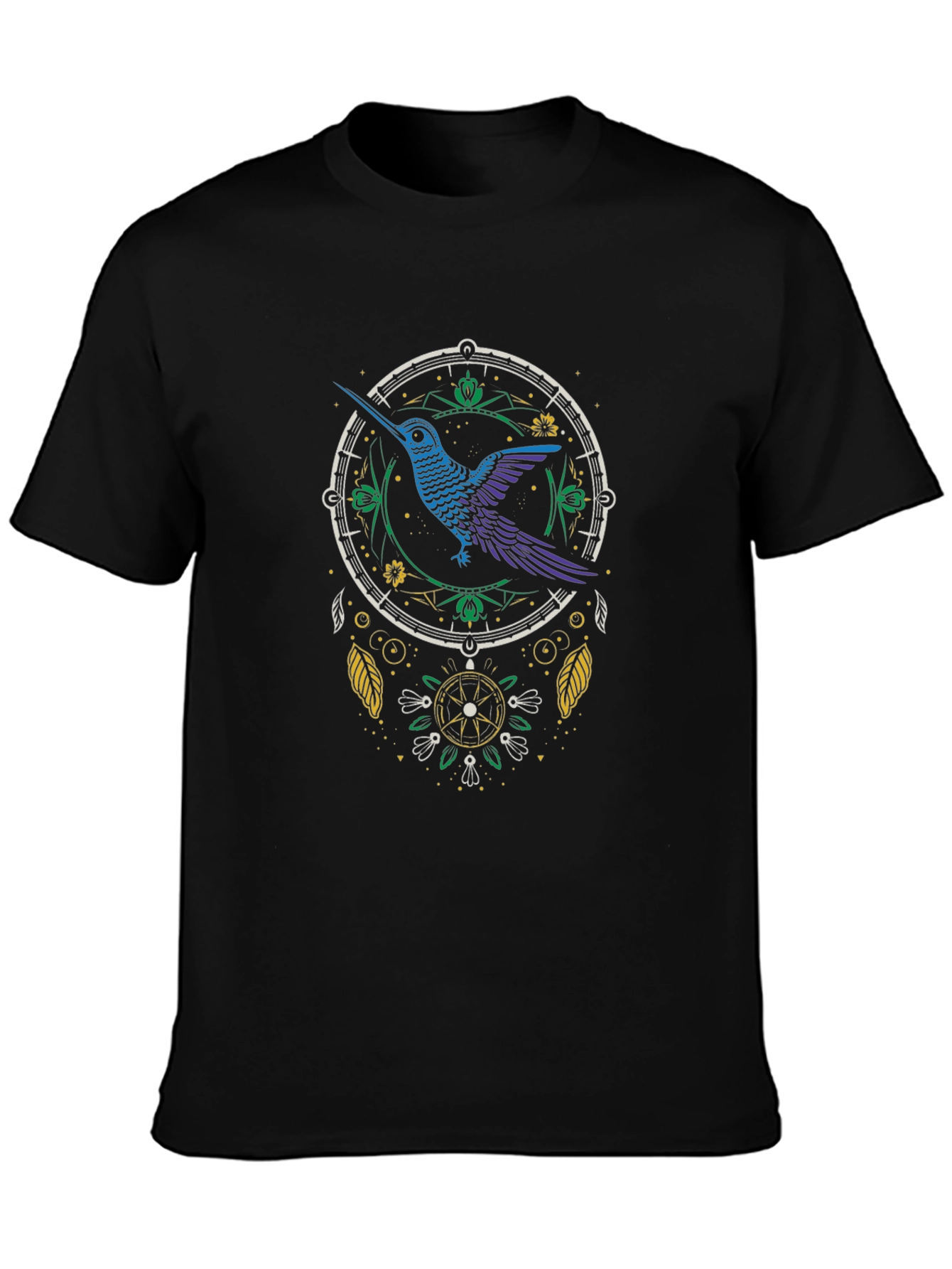 Hummingbird Dreamcatcher Black Graphic Tee