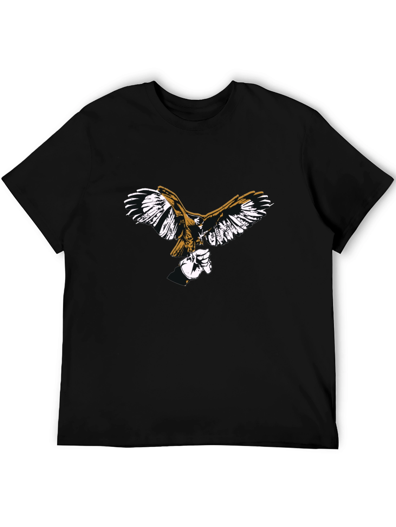 Black T-Shirt with Eagle Print