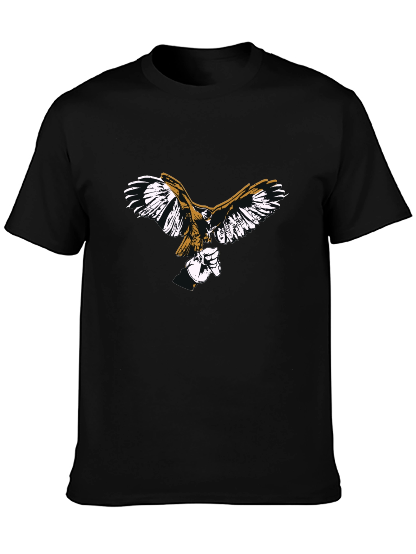 Black T-Shirt with Eagle Print