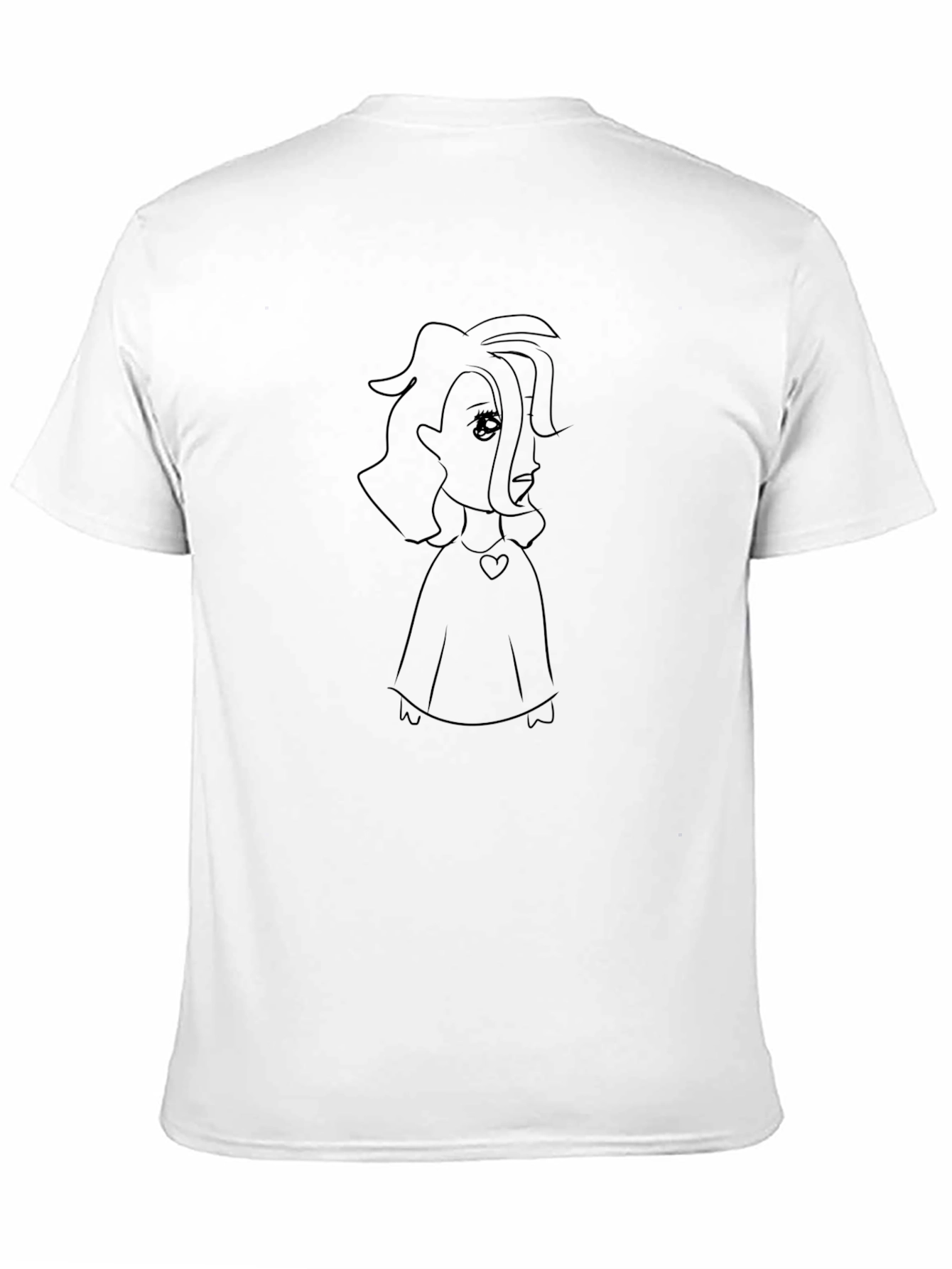 Line Art Anime Character T-Shirt