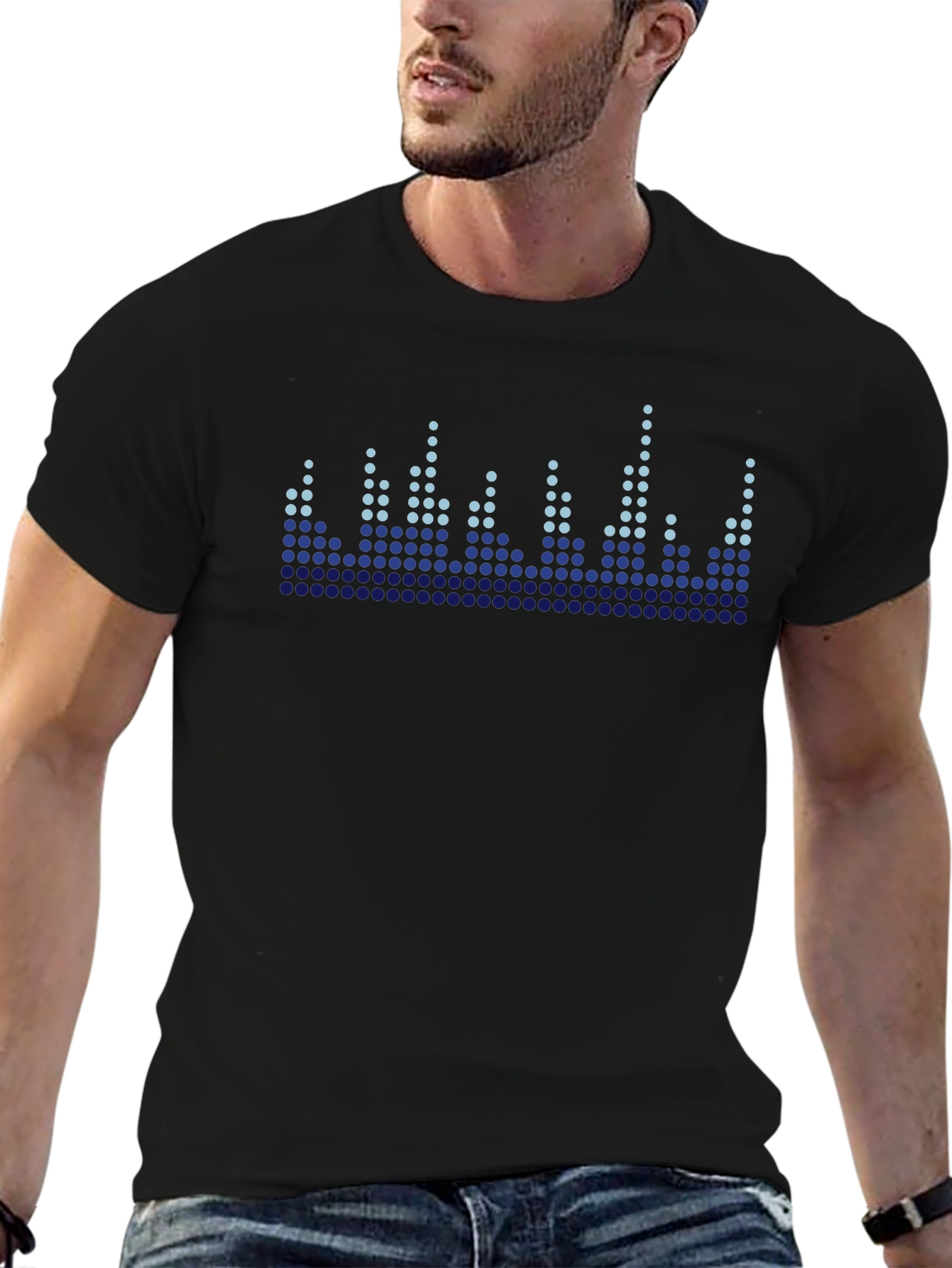 Cool Graphic Equalizer Black T-Shirt
