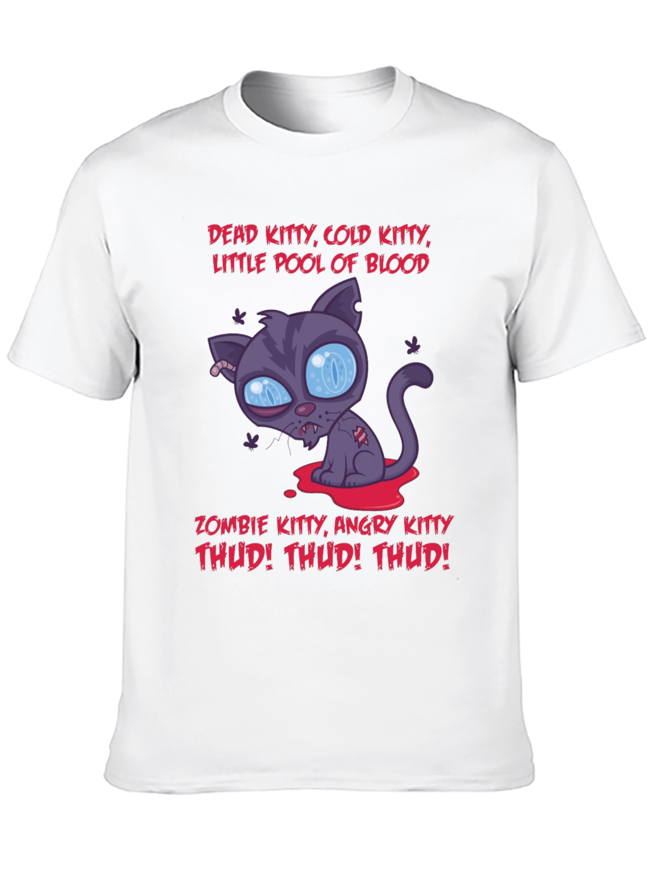Zombie Kitty Graphic T-Shirt - Halloween